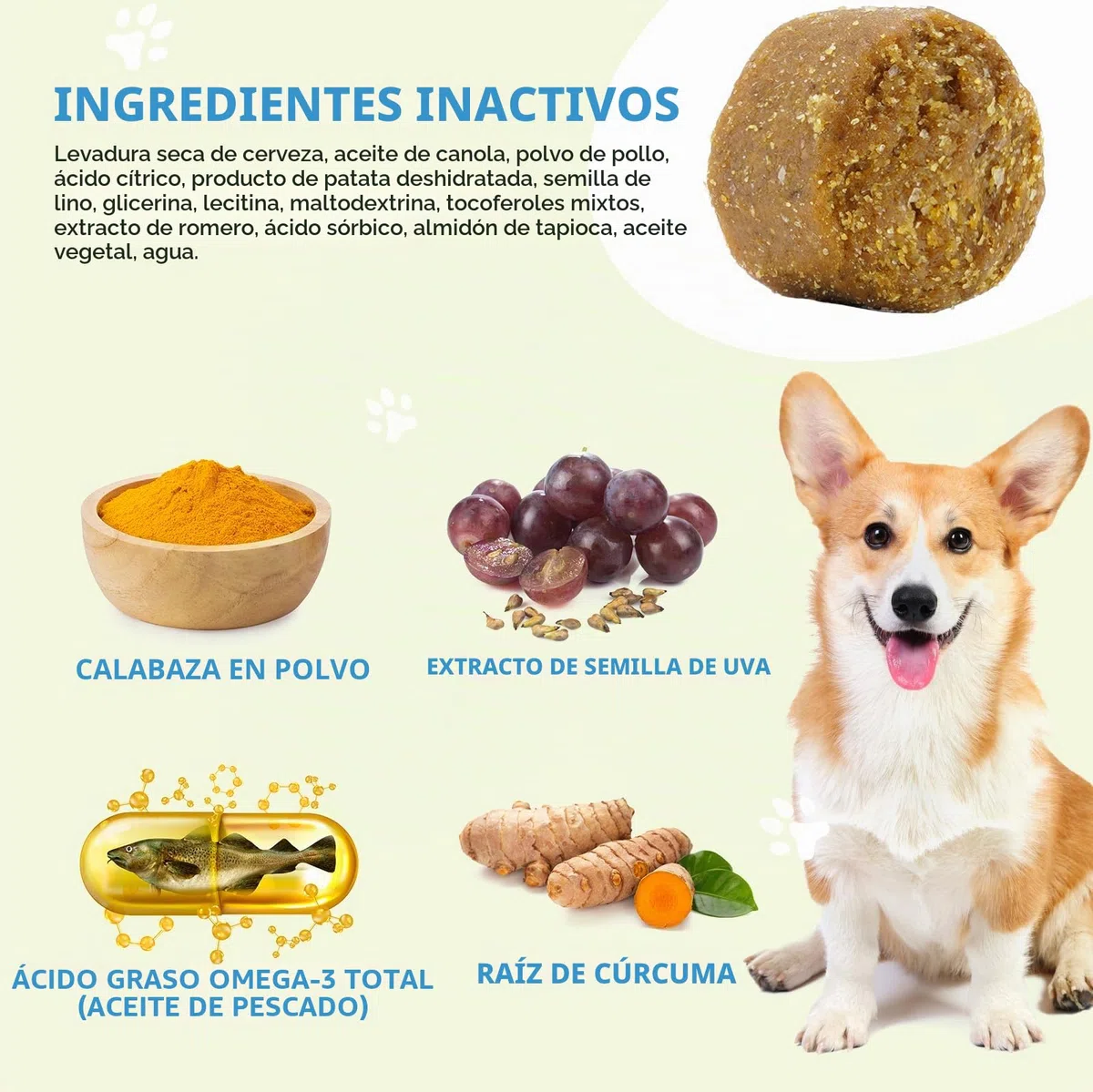 Picazón Perro Comprimidos, Antialérgicos Para Perros, Suplementos para el alivio de la picazón de la piel de los perros para detener el picor, el lamer y el rascado para todos perros, 120 masticadores