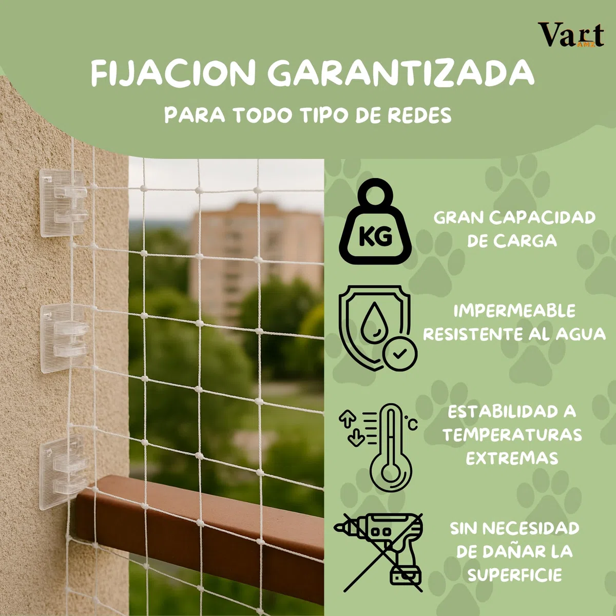 Kit de Fijación sin Taladro para Red Gatos Terraza | Pack 75 Ganchos + 80ml Adhesivo + 75 Bridas | Red para Gatos Terraza | Ganchos Red Gatos Extra Fuertes Anti UV