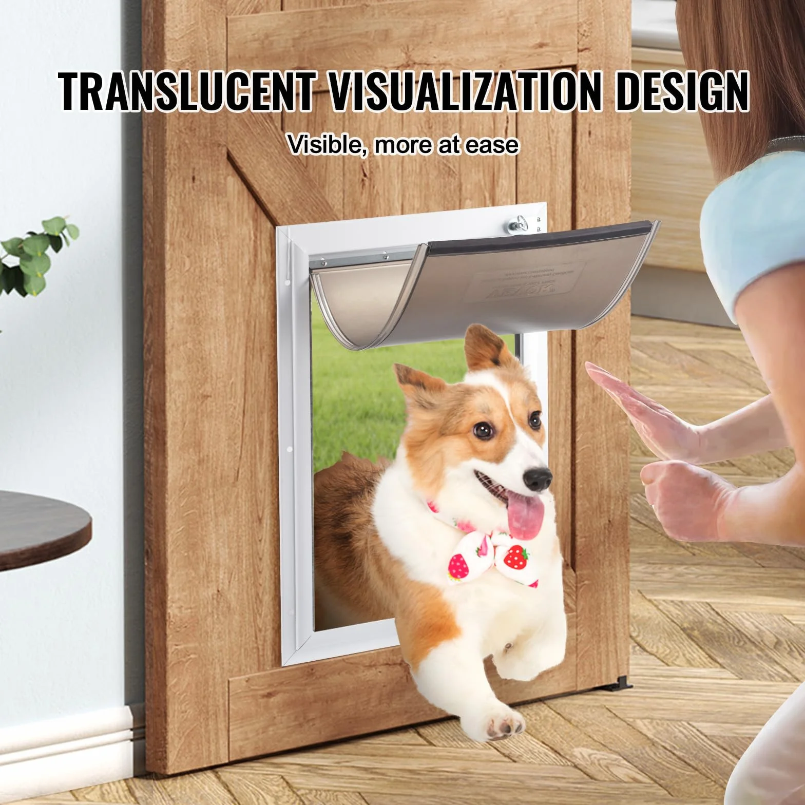 VEVOR Puerta para Mascotas de Repuesto de 209,6 x 311,2 mm, Compatible con Puertas para Mascotas con Solapa, Puerta para Perros de Repuesto de PVC Grueso con Tira Magnética Larga, Tamaño Mediano