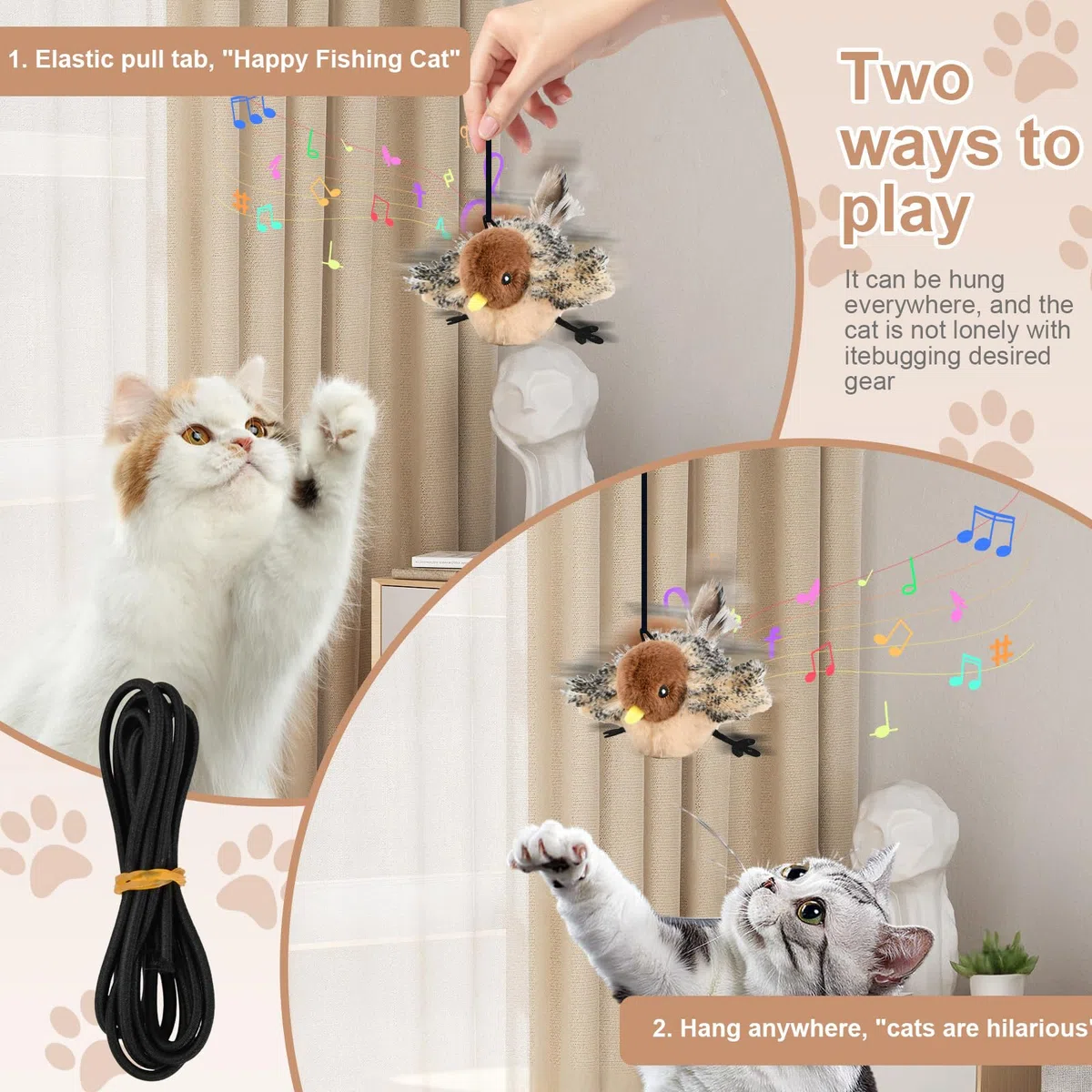 Juguete para Gatos Pajaro Volador con Hierba Gatera, Control Remoto, Juguete Interactivo para Gatos Catnip, Juguetes de Felpa para Gato, Recargable Juguetes para Gato en Movimiento