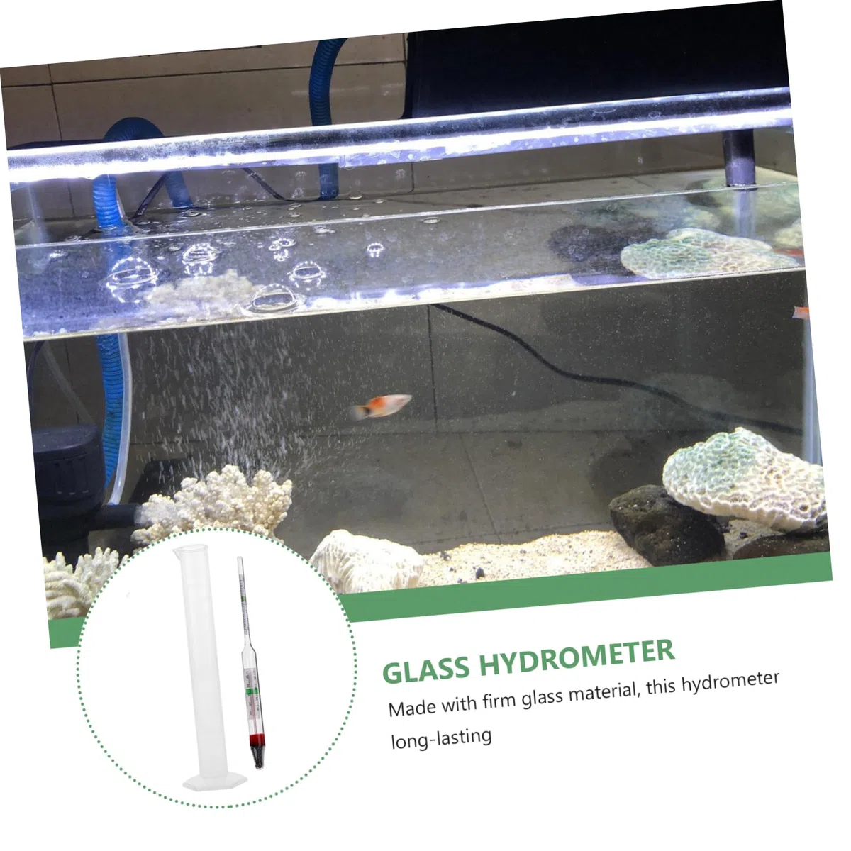 Anneome 1 Juego Medidor De Salinidad Pecera Acuario Areómetro De Acuario Salímetro De Agua Probador De La Calidad Del Agua De Mar Hidrómetro De Acuario Densitómetro Para Pecera Vidrio