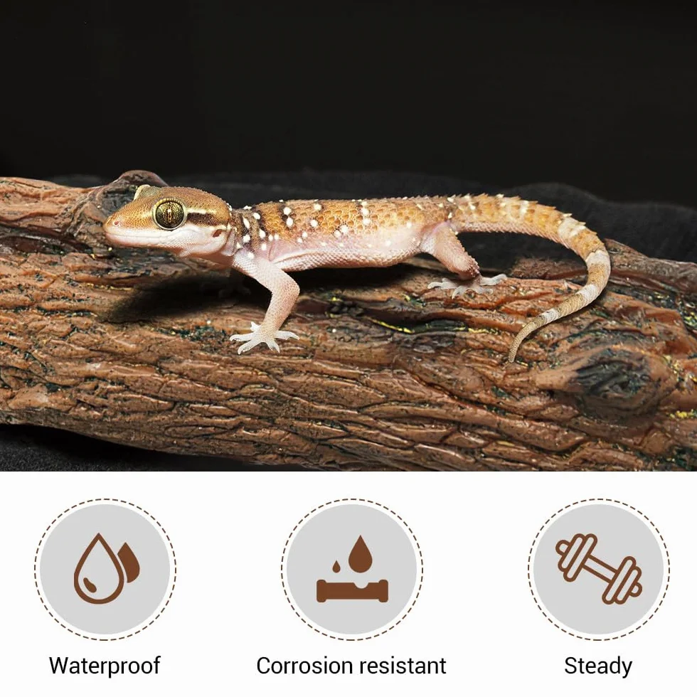 MiOYOOW - Decoración de escalada para Reptiles, 3 piedras y ramas para terrarios, decoración simulada para reptiles
