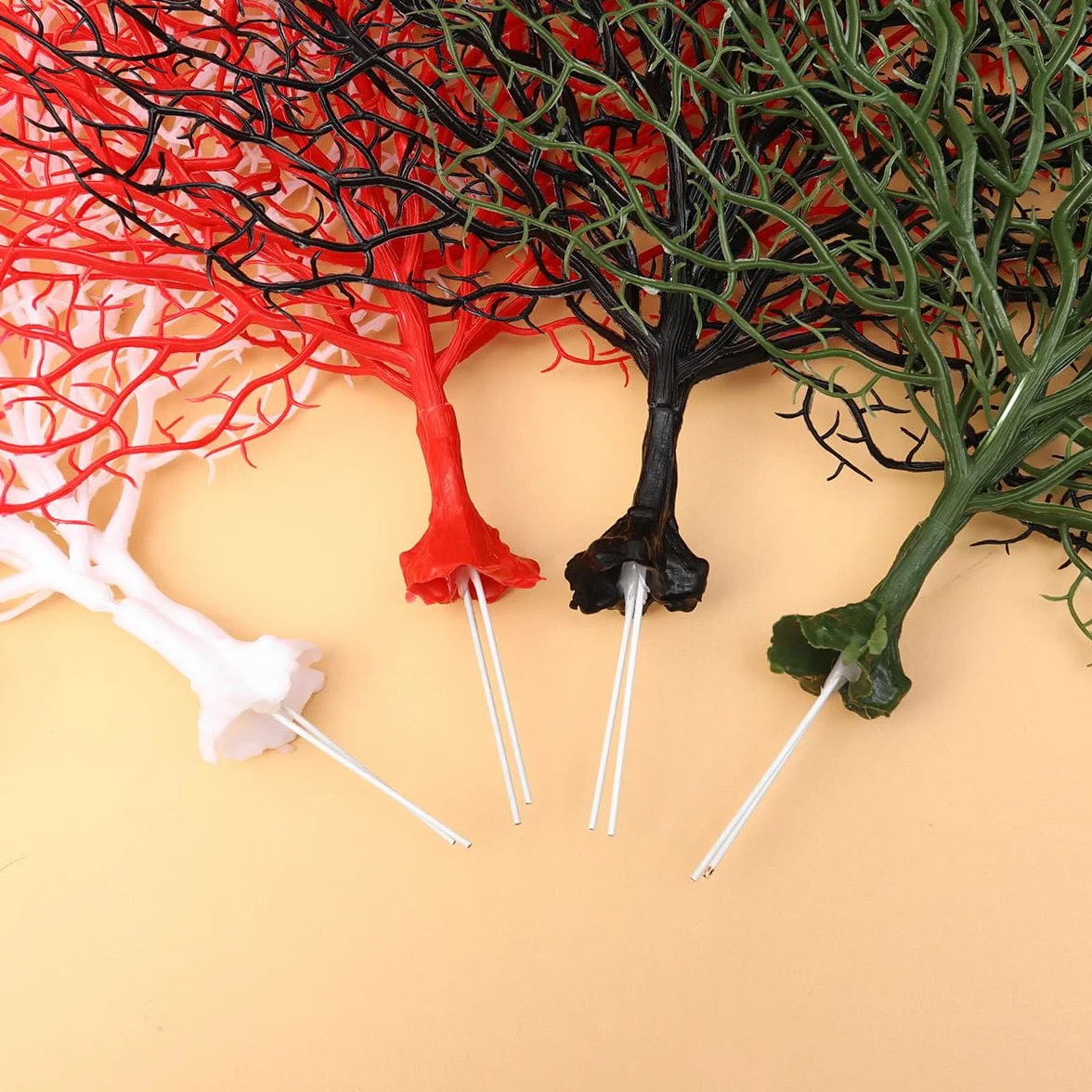 Alipis Adorno de Coral Falso Rojo, Rama de Coral Artificial de Plástico para Decoración de Acuarios y Hogar, Arreglo Decorativo Simulado para Peceras y Proyectos Creativos