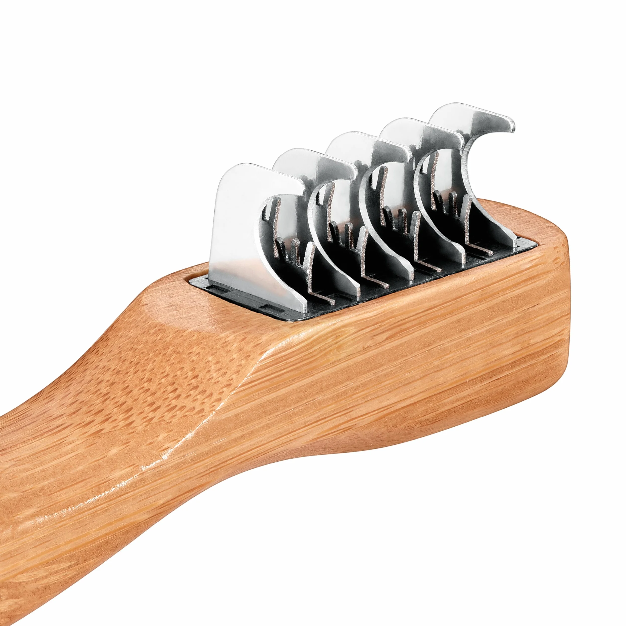ARTERO Freddy Cortanudos para Perros y Gatos - Cuchilla Desenredante Profesional para Nudos y Enredos - Perro de Agua, Pelo Largo - 5 Hojas + 4 Hojas con Pinchos - Mango Madera Natural