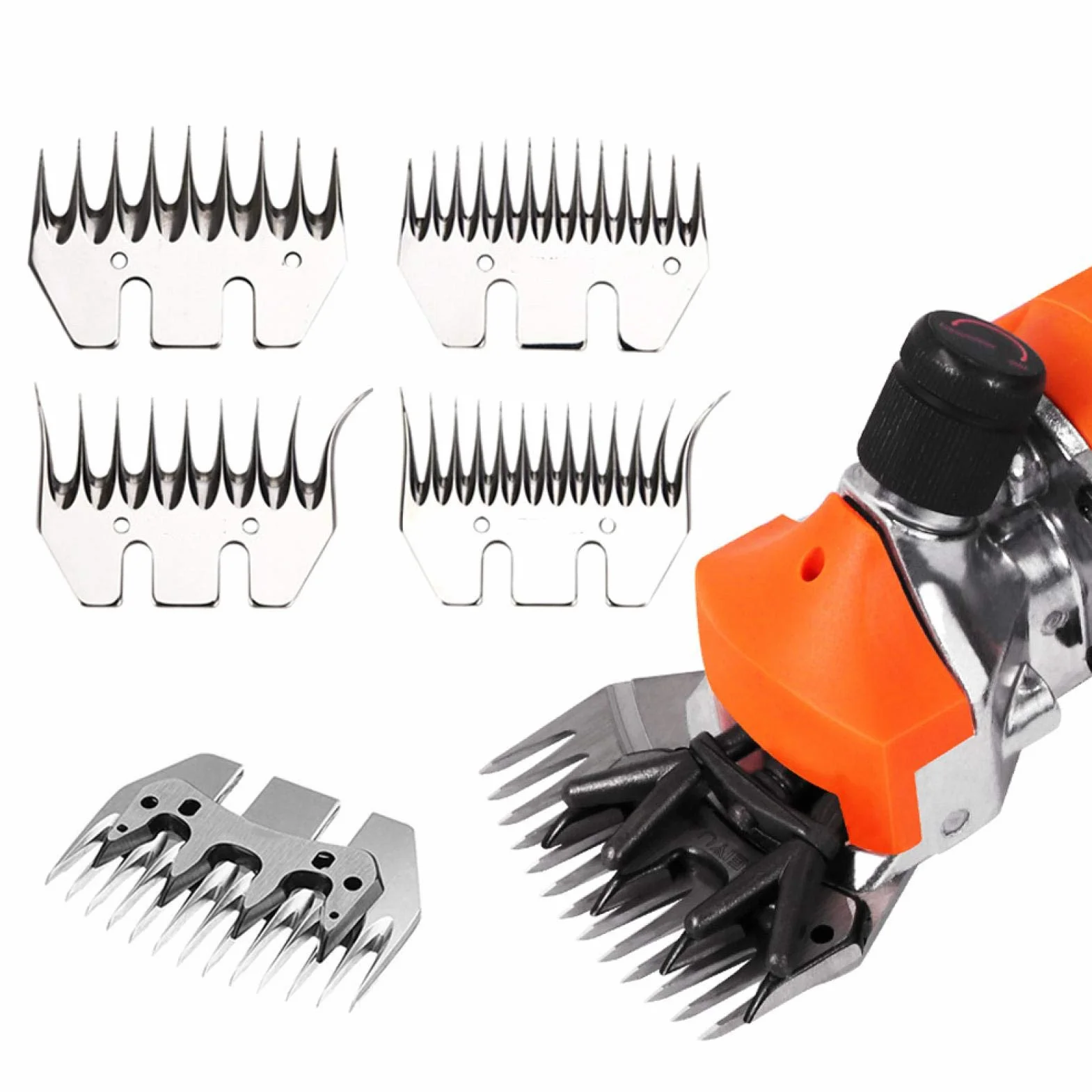 Cuchillas para tijeras para ovejas, cuchillas profesionales universales de acero inoxidable para cortadora de 9/13 dientes, cuchillas rectas / curvas, cuchillas de repuesto(Hoja recta de 9 dientes)