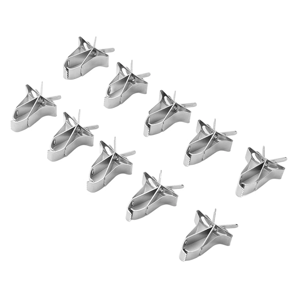 KIMISS 10 clips para fruta y verdura de acero inoxidable, para loros, pájaros, hámsters y conejos, soporte de alimento seguro y resistente, pinzas para vegetales y snacks