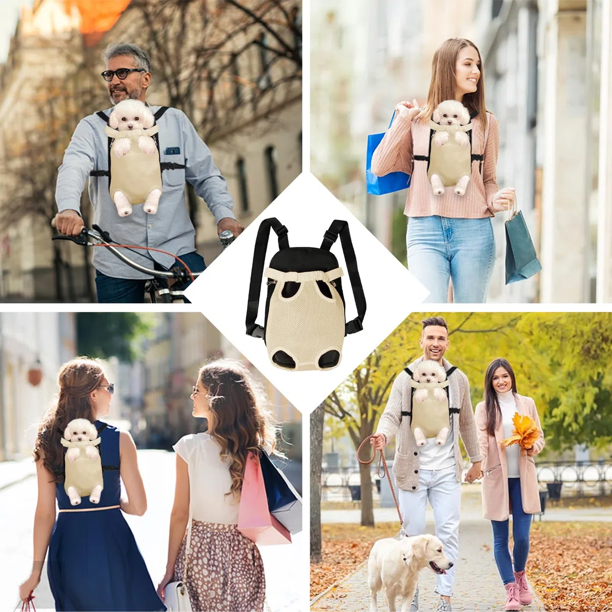 FEimaX Mochila Transportadora Perros Gatos Mascotas Bolsa Viajar Ligera Mochila Transportin con para Pequeño Perro de Mediano Gato Transpirable Frontal Ajustar Portátil para Pet Ciclismo Viajar