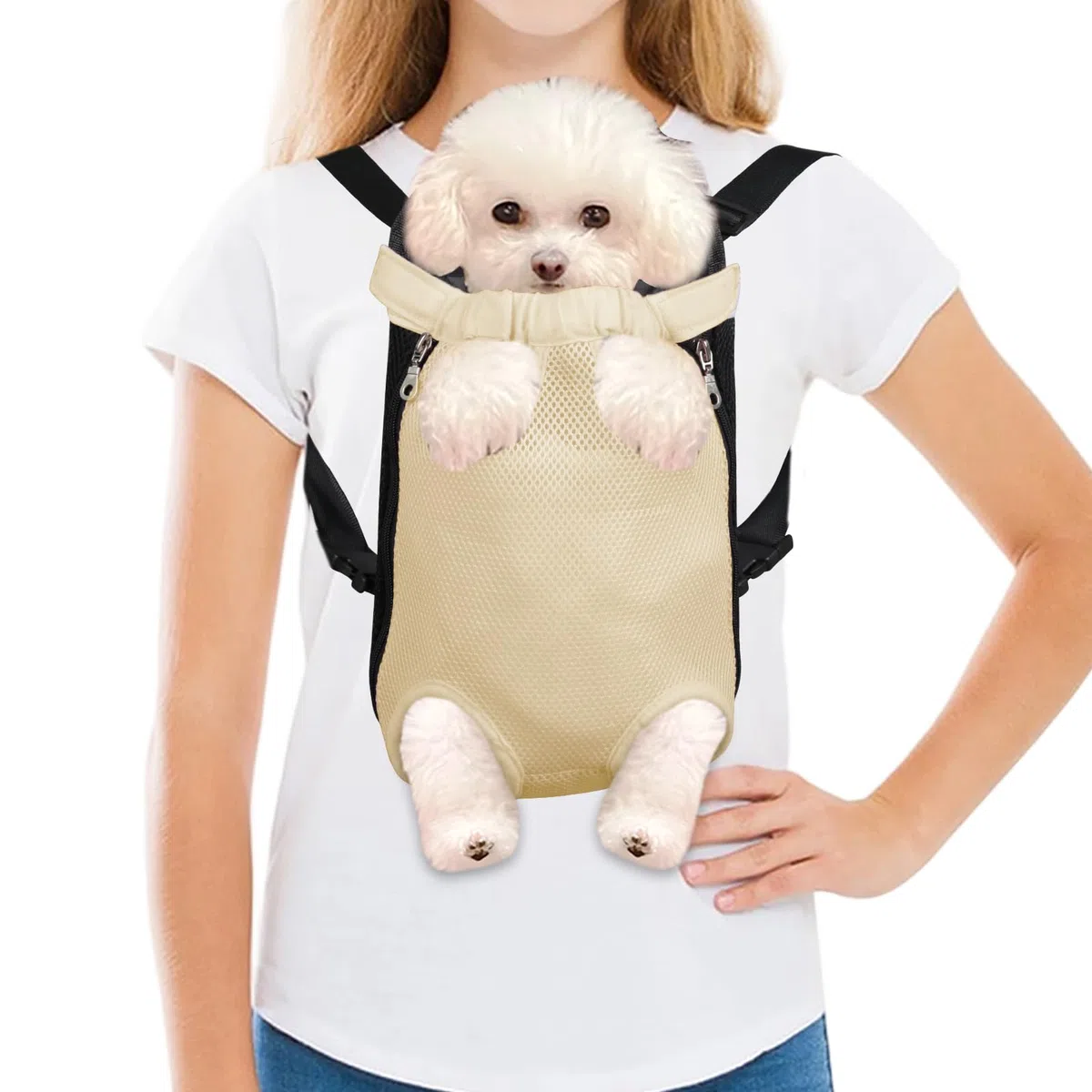 FEimaX Mochila Transportadora Perros Gatos Mascotas Bolsa Viajar Ligera Mochila Transportin con para Pequeño Perro de Mediano Gato Transpirable Frontal Ajustar Portátil para Pet Ciclismo Viajar