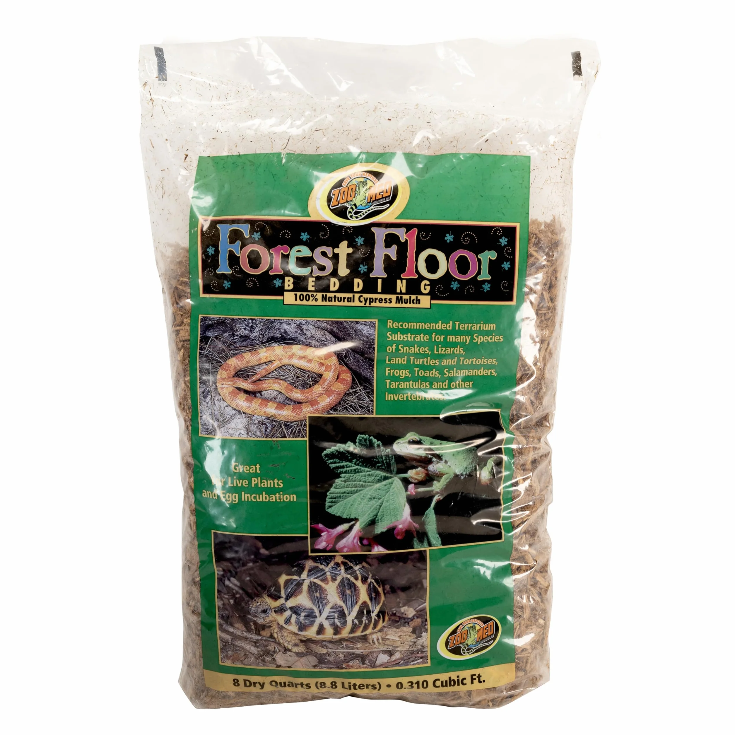 Zoo Med Forest Floor Sustrato de Terrario Natural para Tortugas Terrestres y Reptiles, Mantillo de Madera de Ciprés, 8.8 litros