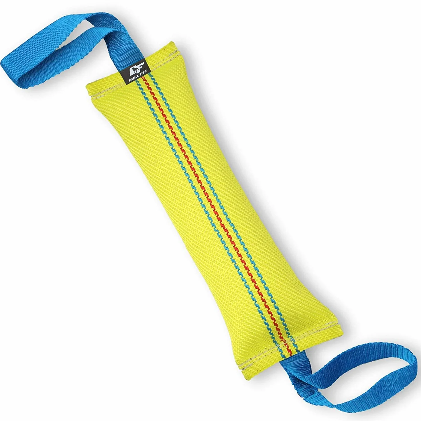 Bull Fit Mordedor para Perros 30 cm con Asa – Mordedor Perro Resistente de Manguera de Bomberos para Entrenamiento K9 y Tira y Afloja - Juguete Flotante, Amarillo