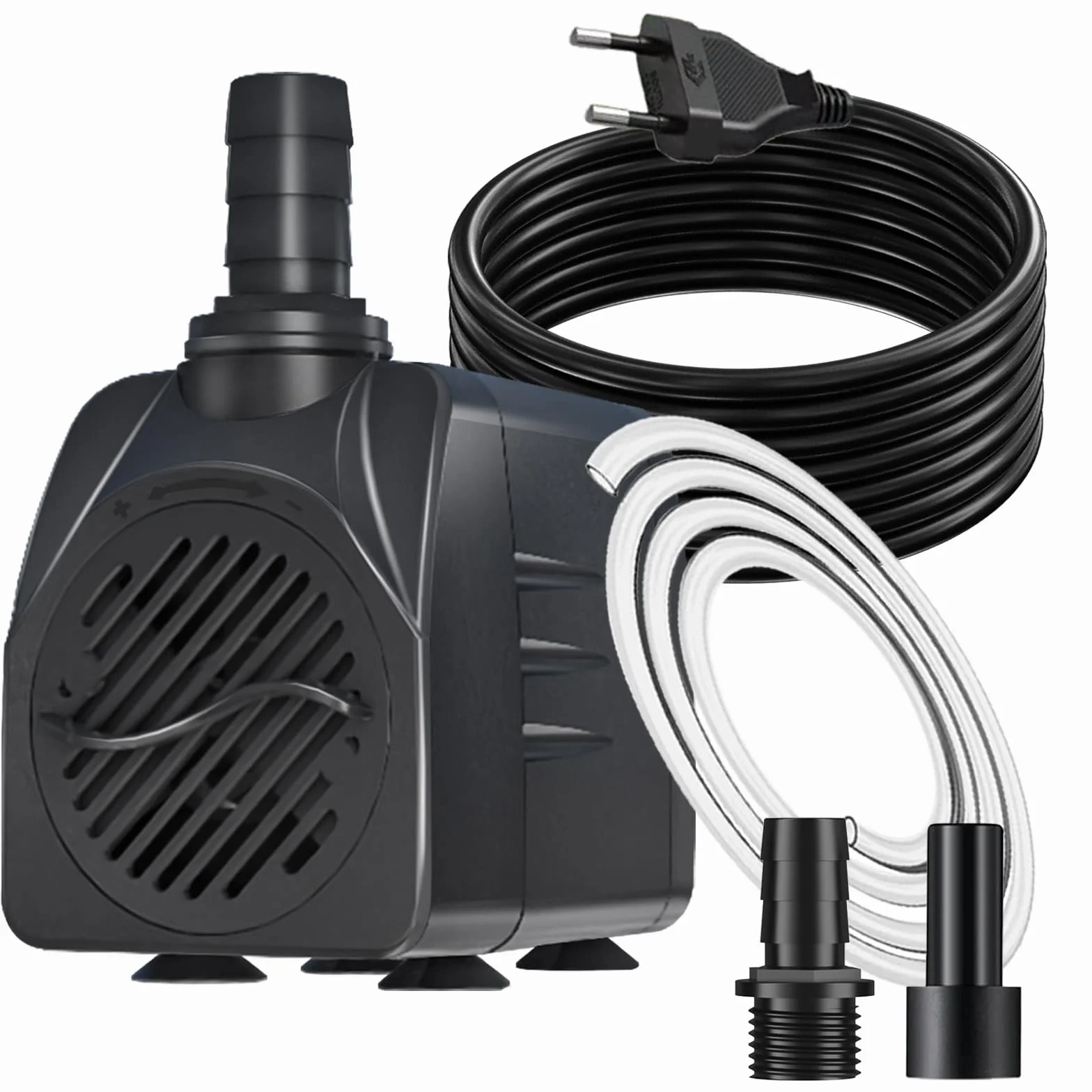 Bomba de Agua Sumergible 10W 600L/H, Cable Súper Largo de 3m, Protección contra Sobrecalentamiento, Ultra Silenciosa para Acuarios, Estanques, Pecera, Jardín, Hidroponía y Fuentes (Negro)