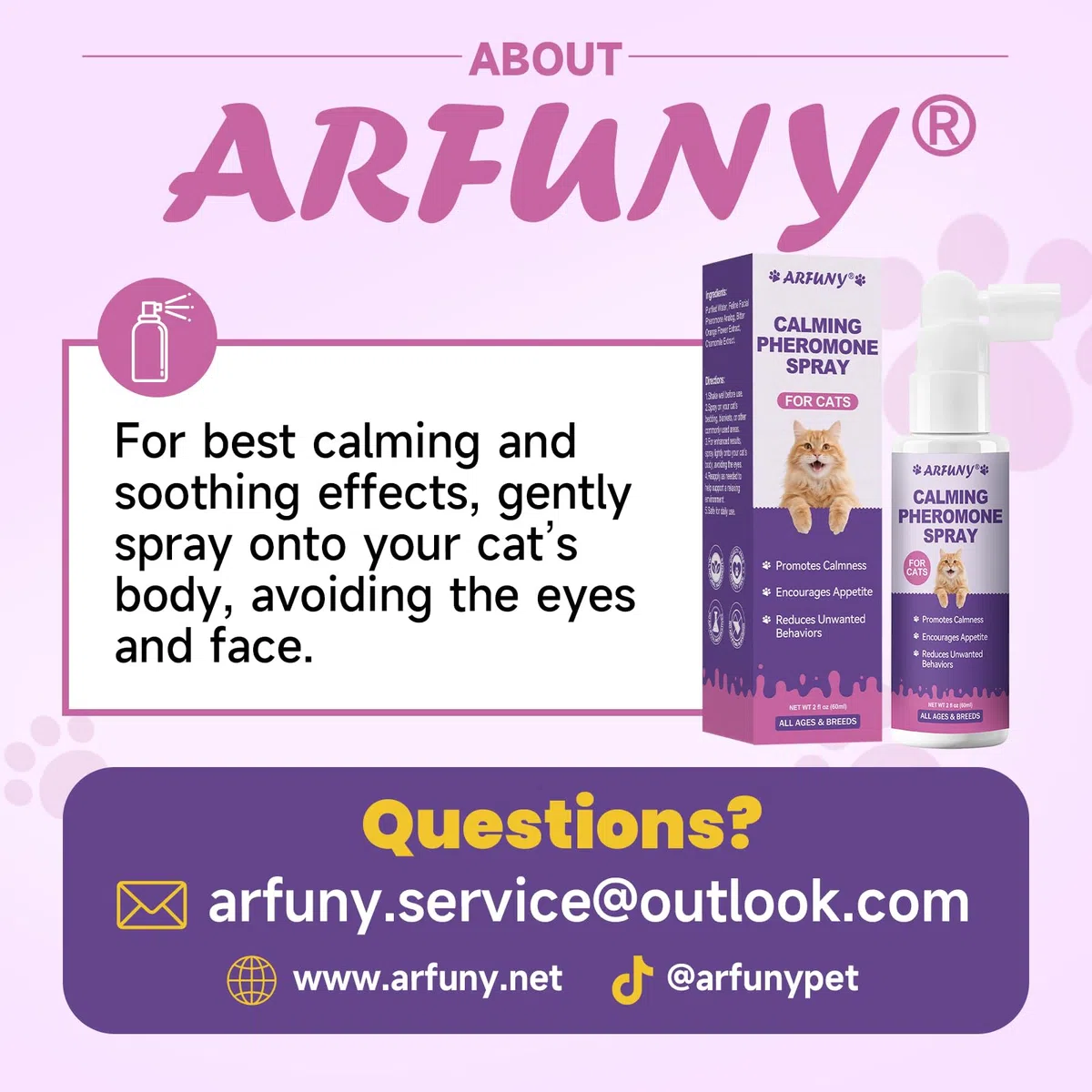 Spray calmante para gatos, ayuda a resolver problemas de comportamiento, estrés, ansiedad, para el hogar, viajes, aseo, con feromonas para gatos e ingredientes naturales