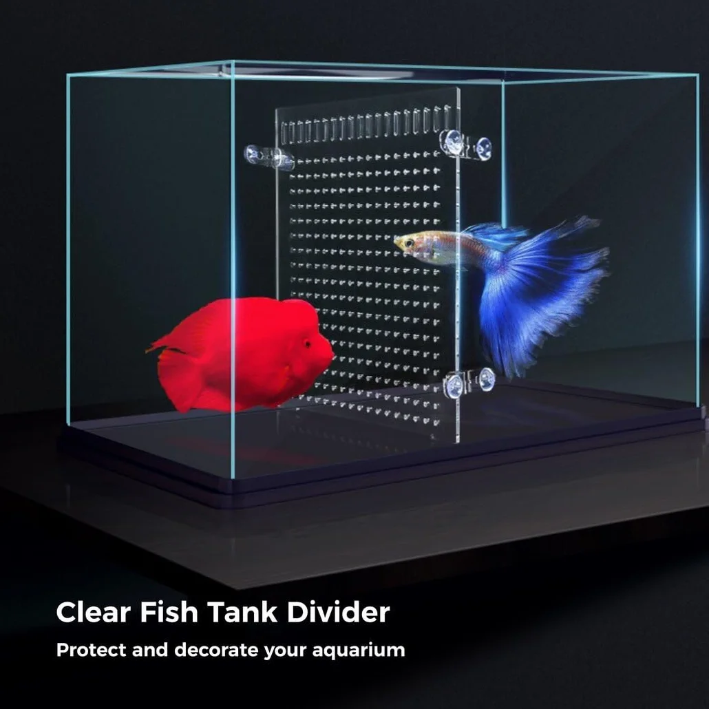 Juego de placas de aislamiento transparente para acuario: bandejas separadoras acrílicas huecas para división de peceras ajustables y reutilizables