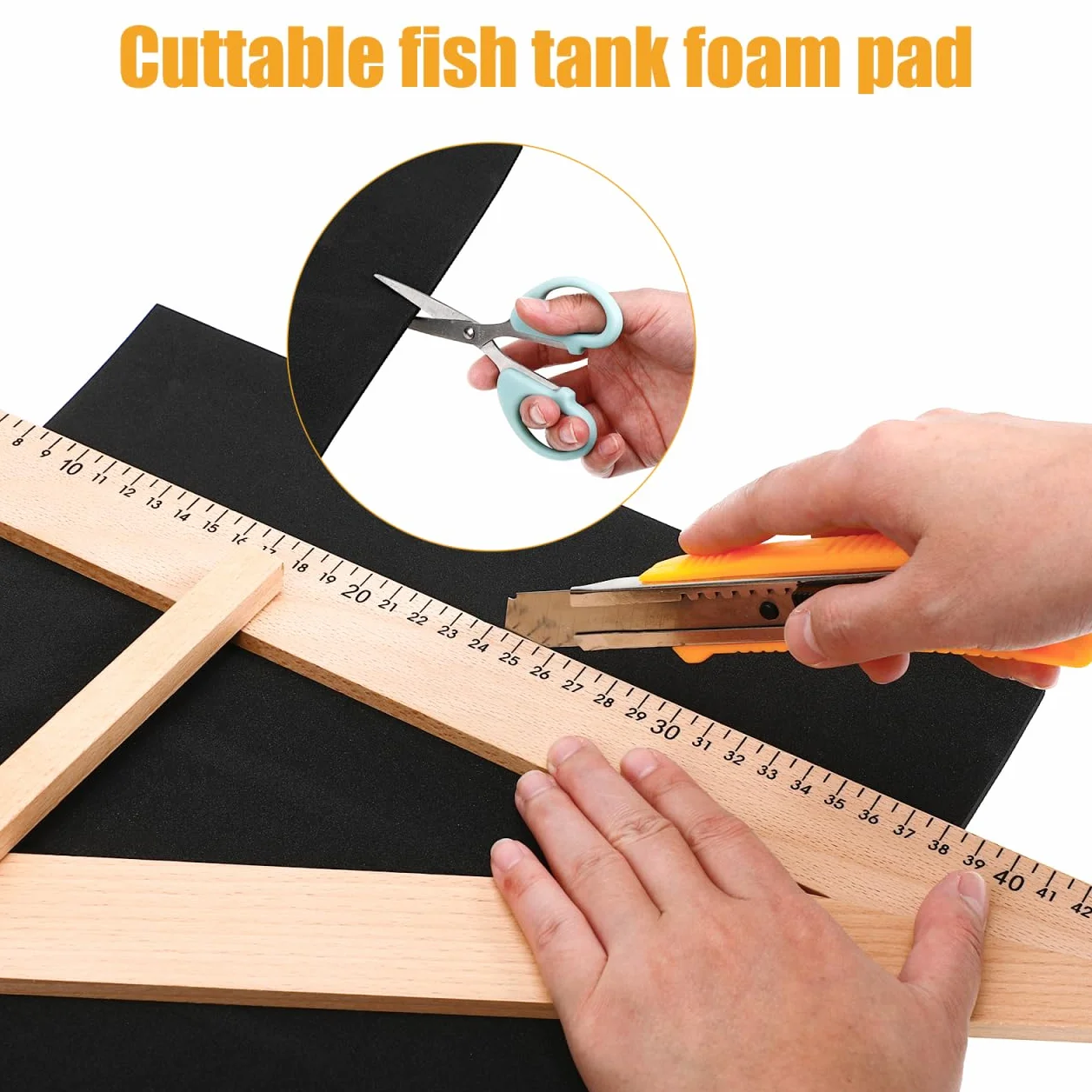 Garneck Alfombrilla de espuma antideslizante para acuario, 40 x 30 cm, para una nivelación óptima y protección de la mesa, accesorio impermeable para acuarios