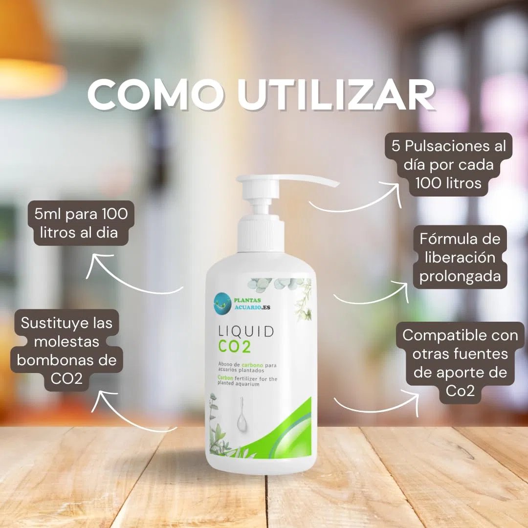 CO2 Abono Líquido para acuarios plantados 1000ml, Transparente