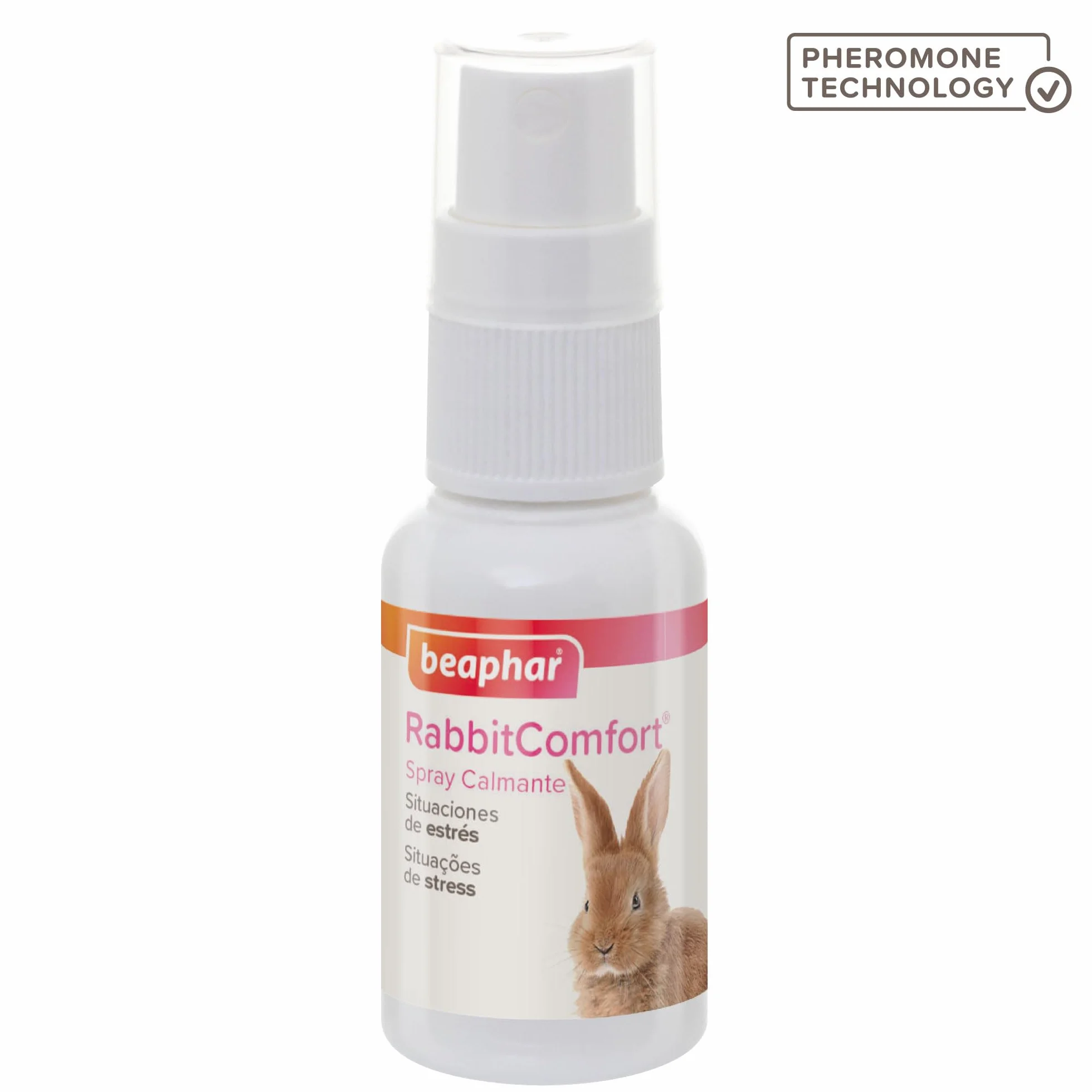 Beaphar - RabbitComfort - Spray Calmante con Feromonas para Conejos - Reduce el Estrés y los Problemas de Comportamiento – para Viajes y Visitas al Veterinario - 30 ml
