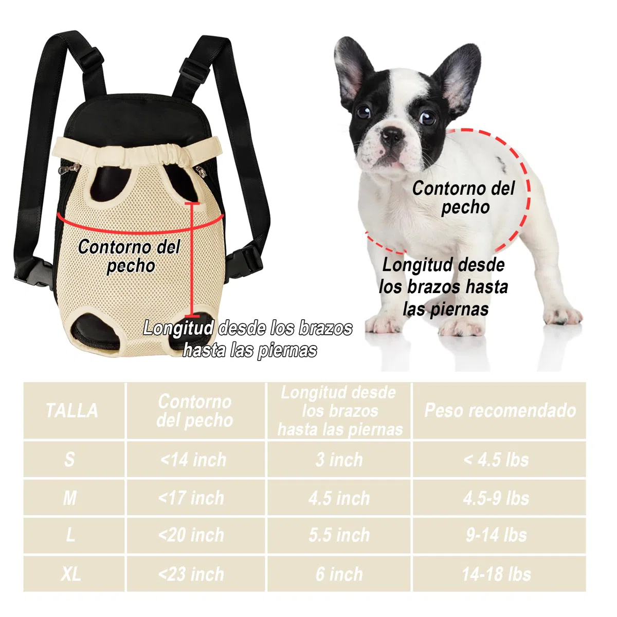 FEimaX Mochila Transportadora Perros Gatos Mascotas Bolsa Viajar Ligera Mochila Transportin con para Pequeño Perro de Mediano Gato Transpirable Frontal Ajustar Portátil para Pet Ciclismo Viajar