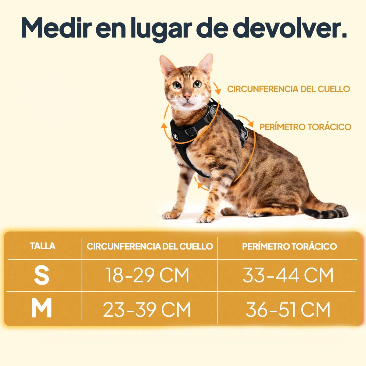 Tierhood Arnes para gatos - Arnes gatos antiescape - Correa con arnes para gatos pequeños y grandes - Arnés para gatos ajustable con correa de 1,4m - Arnés para gatos activos - Negro, Talla S