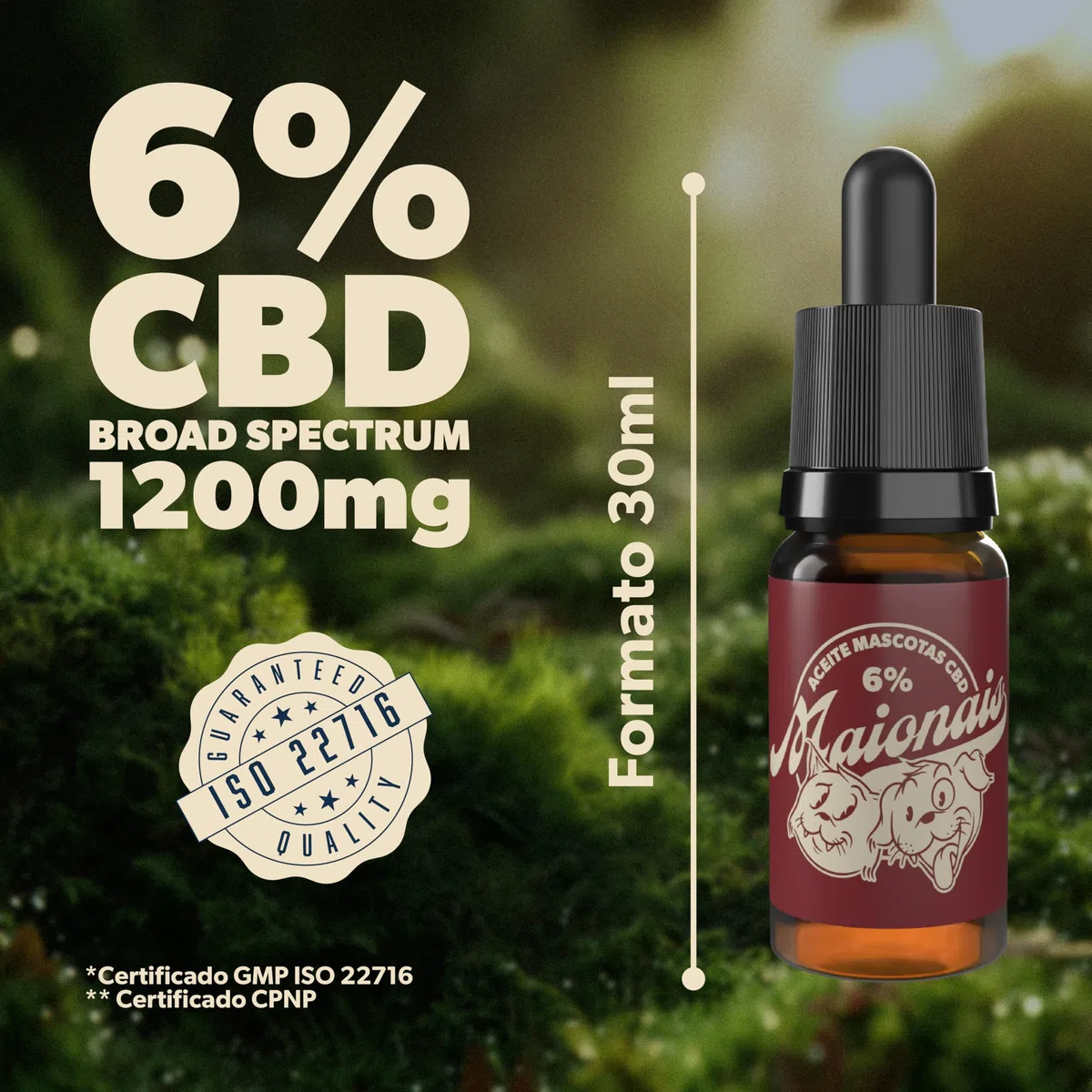 Aceite de Cañamo Perros y Gatos 6% | Oil 30ml 900mg | Calmante Perros y Calmante Gatos Natural | Gotas Aroma Salmón | Certificado CPNP | Ayuda a Regular el Organismo de tu Mascota