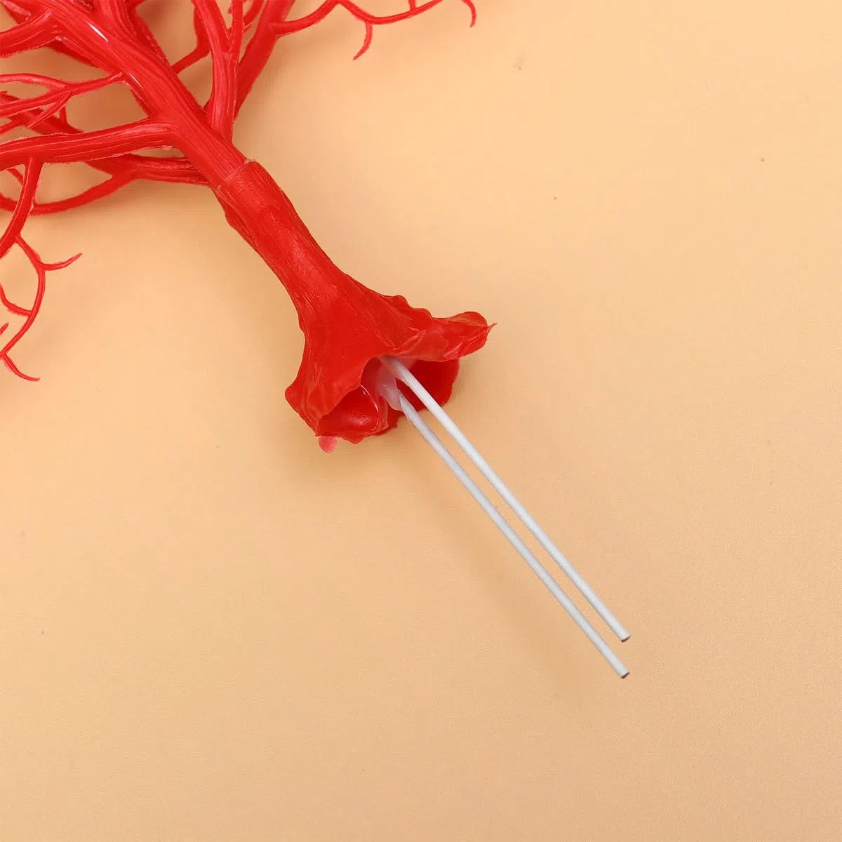 Alipis Adorno de Coral Falso Rojo, Rama de Coral Artificial de Plástico para Decoración de Acuarios y Hogar, Arreglo Decorativo Simulado para Peceras y Proyectos Creativos