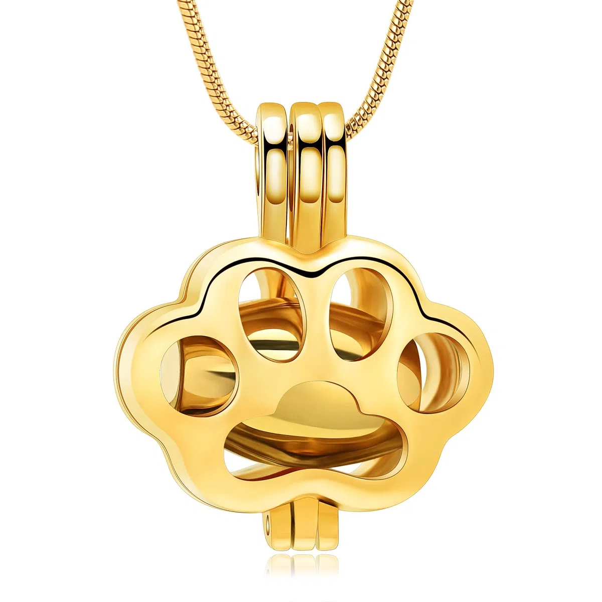Joyería de cremación de mascotas para cenizas de perro gato pata Imprimir Memorial Locket Urna Collar con mini estuche Keepsake Cremación Joyería para Mujeres / Hombres collar de urna conmemorativa