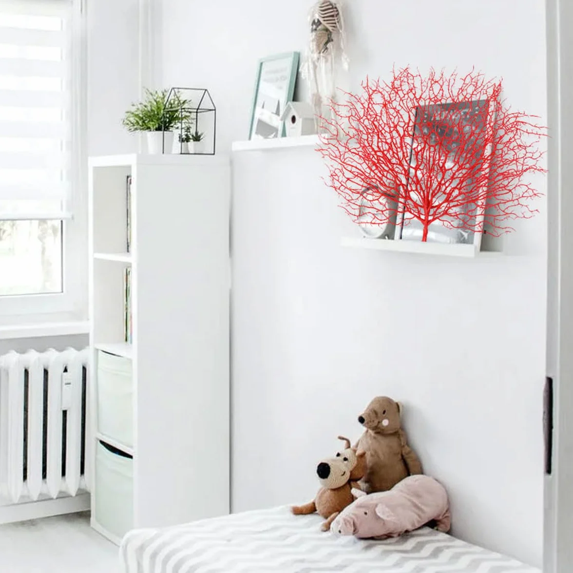 Alipis Adorno de Coral Falso Rojo, Rama de Coral Artificial de Plástico para Decoración de Acuarios y Hogar, Arreglo Decorativo Simulado para Peceras y Proyectos Creativos