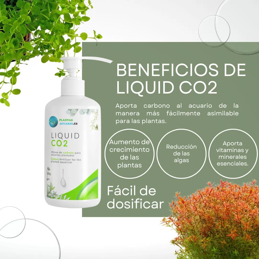 CO2 Abono Líquido para acuarios plantados 1000ml, Transparente