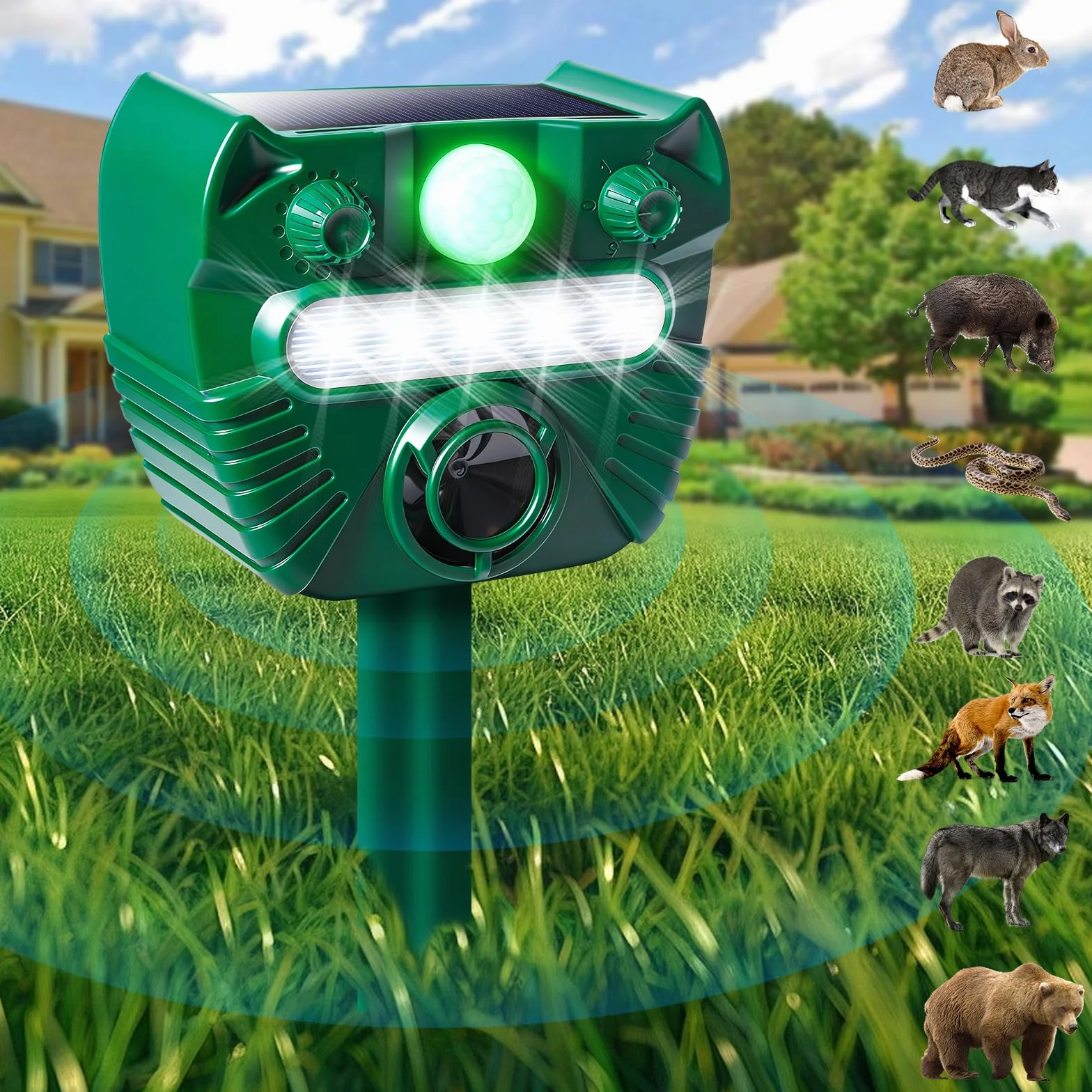 Repelente para Ratones,Repelente de Gatos,Repelente para roedores de conversión de frecuencia ultrasónica Inteligente,Repelente portátil para roedores ultrasónicos,Apto para Ratones,Raccoon