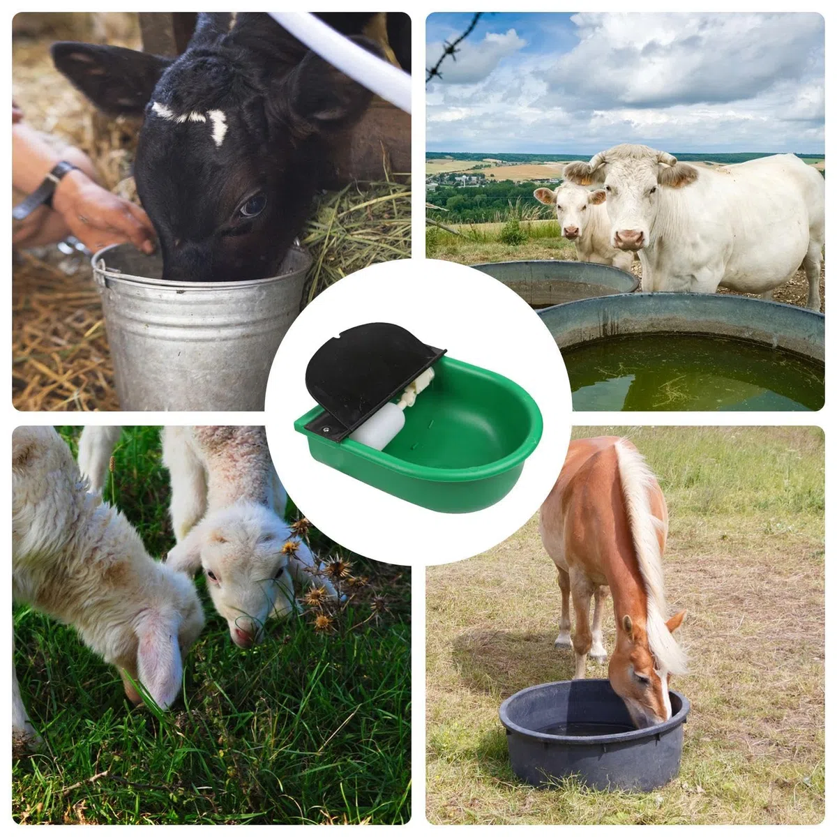 Cuenco automático de agua potable para vacas, bebedero automático para animales, cuenco de agua automático para ganado, suministros para mascotas para ganado, ovejas, vacas, ganado, caballos