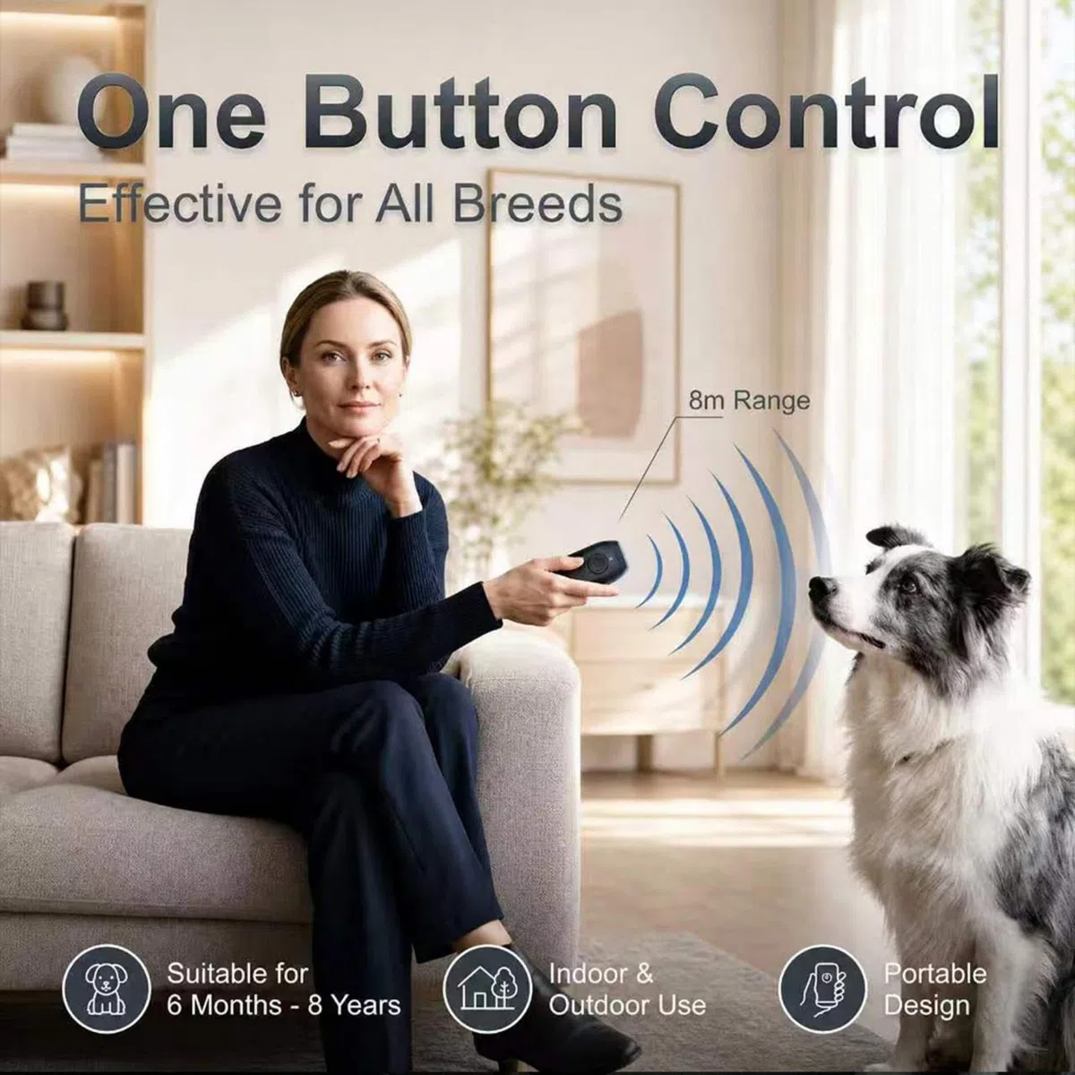 Antiladridos para Perros Ahuyentador de Perros Ultrasonidos Portatil Dispositivo Antiladridos Seguro con Luz LED para Entrenamiento y Control de Ladridos en Interiores y Exteriores