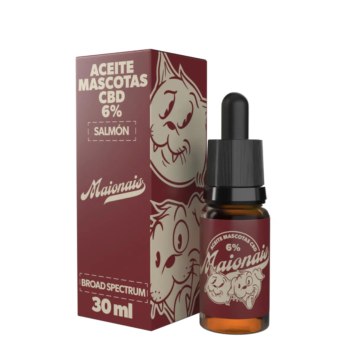 Aceite de Cañamo Perros y Gatos 6% | Oil 30ml 900mg | Calmante Perros y Calmante Gatos Natural | Gotas Aroma Salmón | Certificado CPNP | Ayuda a Regular el Organismo de tu Mascota