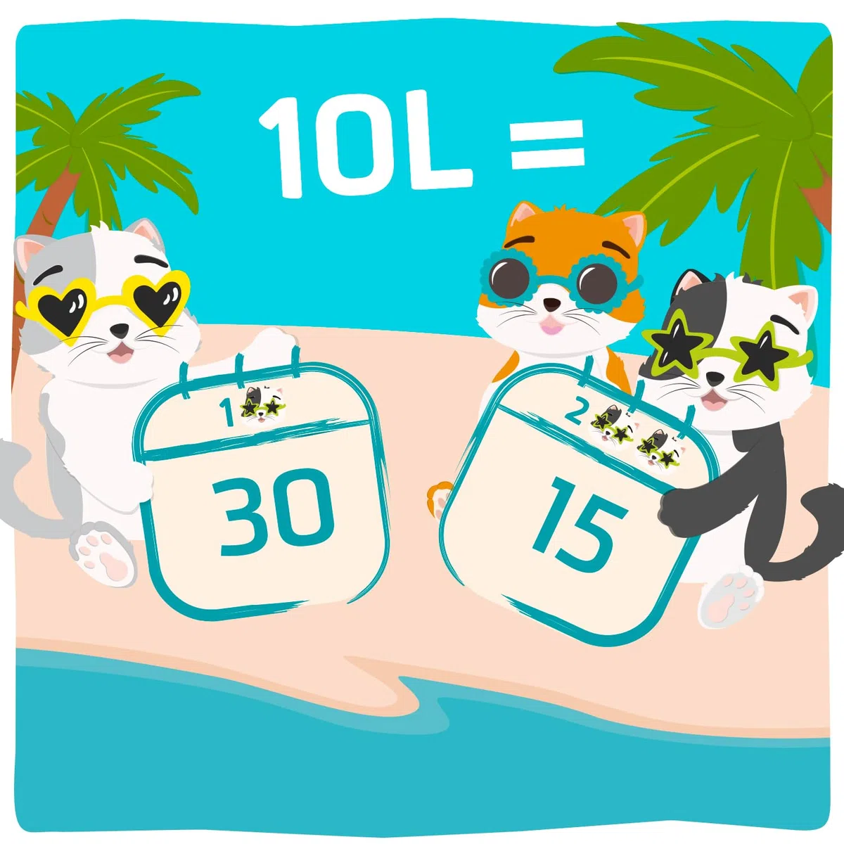 Kitty Bay - Meowtini - Arena para Gatos Eco aglomerante y sin Polvo, Blanco yuca, 10 litros