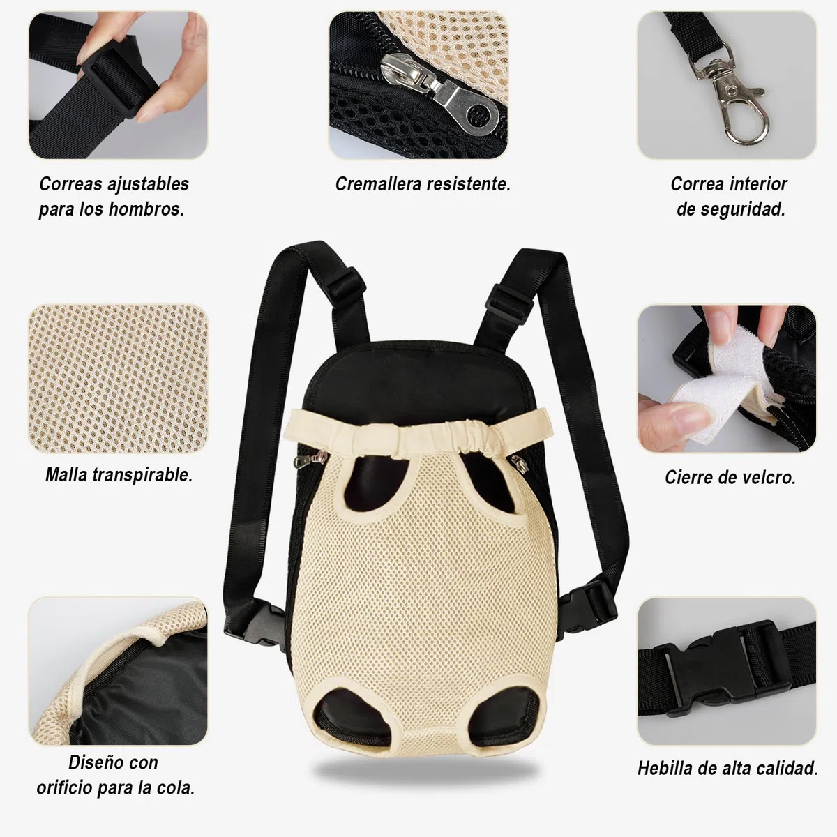 FEimaX Mochila Transportadora Perros Gatos Mascotas Bolsa Viajar Ligera Mochila Transportin con para Pequeño Perro de Mediano Gato Transpirable Frontal Ajustar Portátil para Pet Ciclismo Viajar