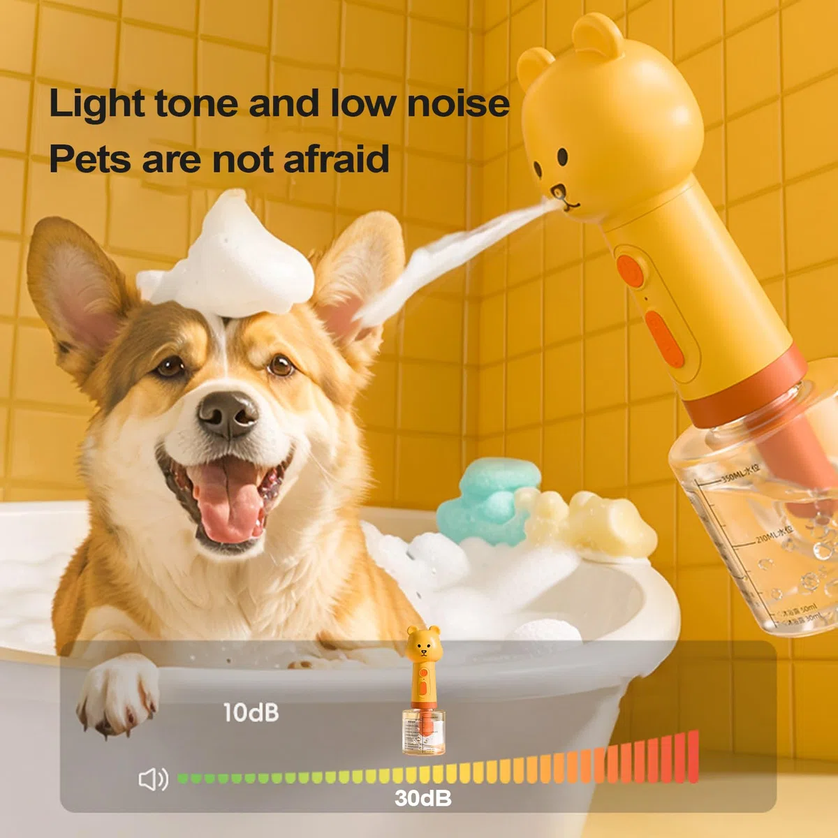 Dog Shampoo Foamer Sprayer - Dog Soap Dispenser | Dogs Shampoo Sprayers | Pet Shampoos Sprayer | Bear Shape Conditioner Foamer For Bathing Coat Maintenance Shedding Season Spa Care