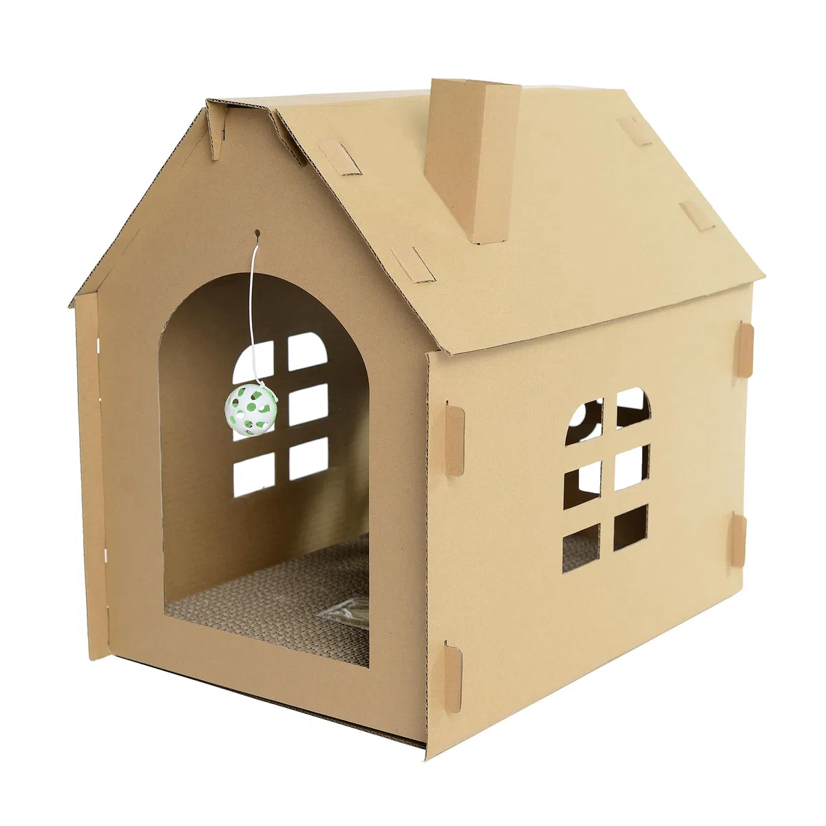 Casa de Carton para Gatos Refugio Rascador para Gato Desmontable Modelo Refugio de Cartón
