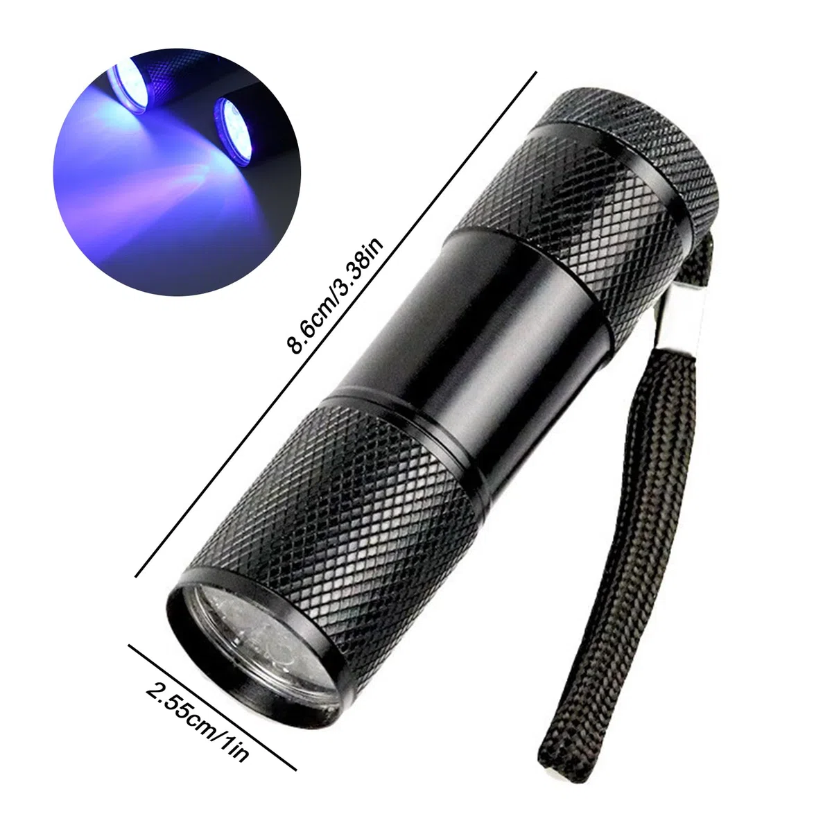 GOMETY 8 linternas UV, mini lámpara de luz negra con 9 LED, linterna de luz negra, lámpara de mano, lámpara de luz negra, mini lámpara UV, detector de orina para perros y gatos, billetes de banco