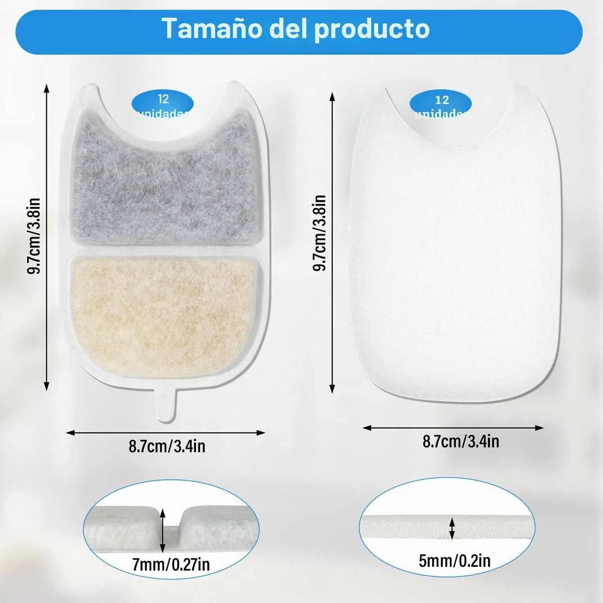 12 Filtros Fuente para Gatos Compatibles FEELNEEDY 4L YPD-C004 – Filtro Carbón Activo y Resina para Fuente de Agua Sin Cable