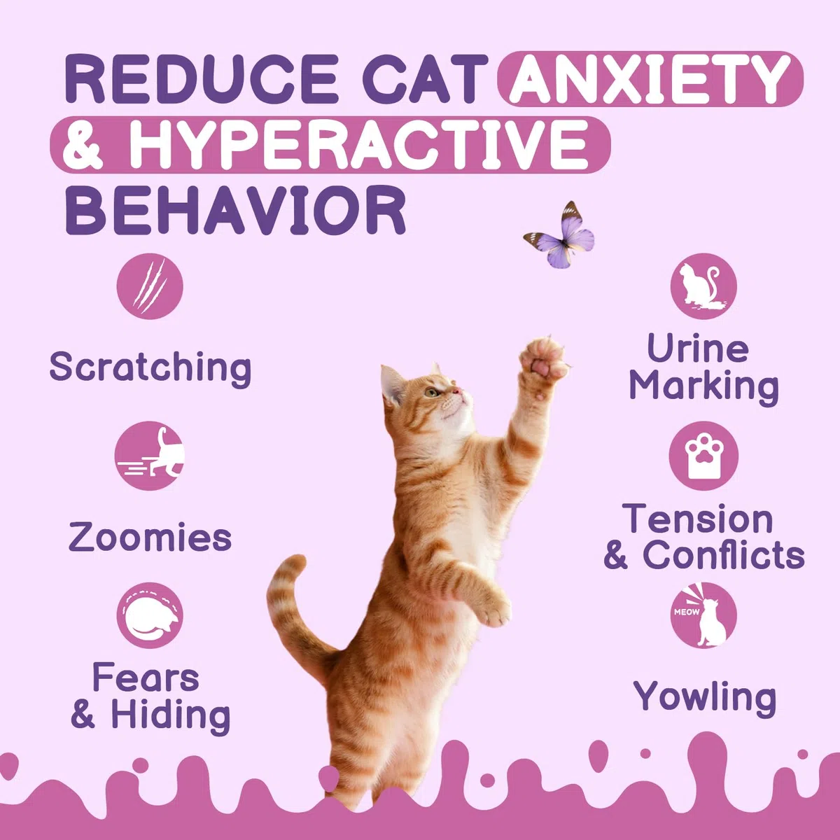 Spray calmante para gatos, ayuda a resolver problemas de comportamiento, estrés, ansiedad, para el hogar, viajes, aseo, con feromonas para gatos e ingredientes naturales