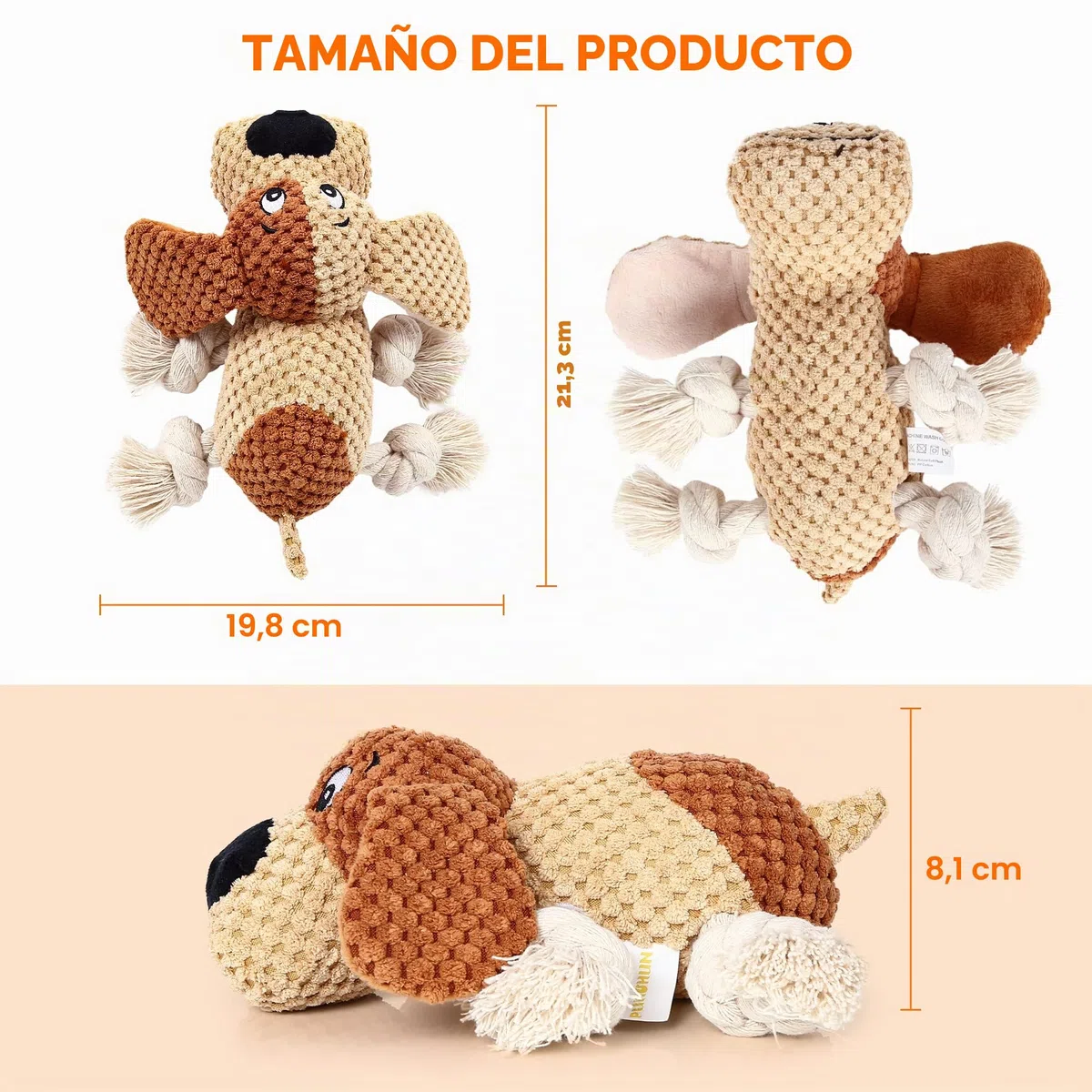 Iokheira Juguete Perro Indestructible Navidad - Juguetes Interactivos para Perros Grandes Cachorro Hablan Chirriantes, Anti-Estres y Ansiedad, Mordedores y Peluche‌ Marrón