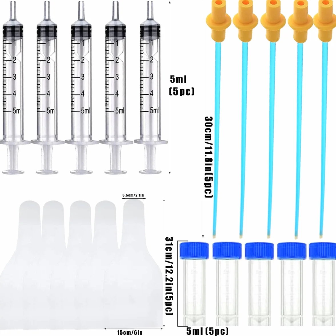Juego de 5 Kits de CríA Canina, Suministros de CríA De Perros, Kit de InseminacióN Artificial para Mascotas, Kit de CríA de Perros de InseminacióN Artificial para Mascotas PequeñAs y Medianas