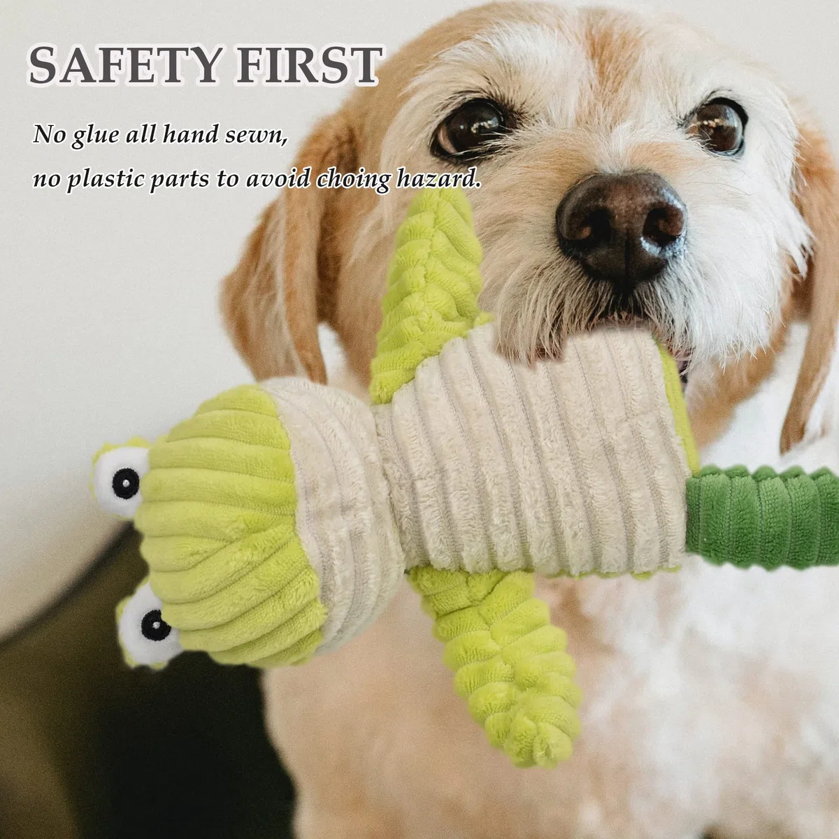 LECHONG Paquete de 5 Juguetes chirriantes para Perros, Juguetes de Peluche para Perros de Todas Las Razas, Peluche Suave para Perros Grandes, medianos y pequeños