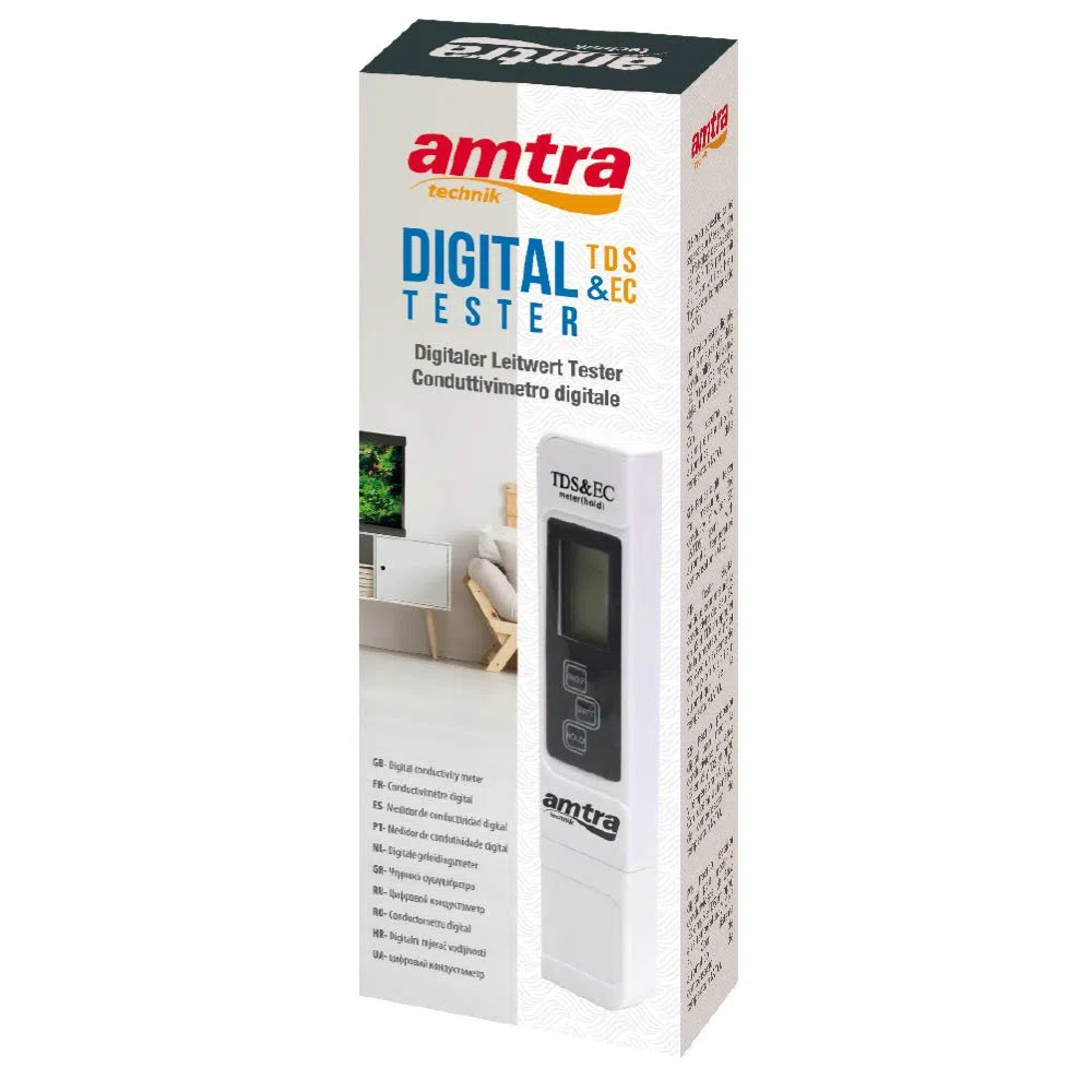 Probador De Tds De Confutividad Digital Amtra - Probador De Acuario Digital, Probador De Conductividad De Agua, Con Sistema Atc, Estuche Incluido