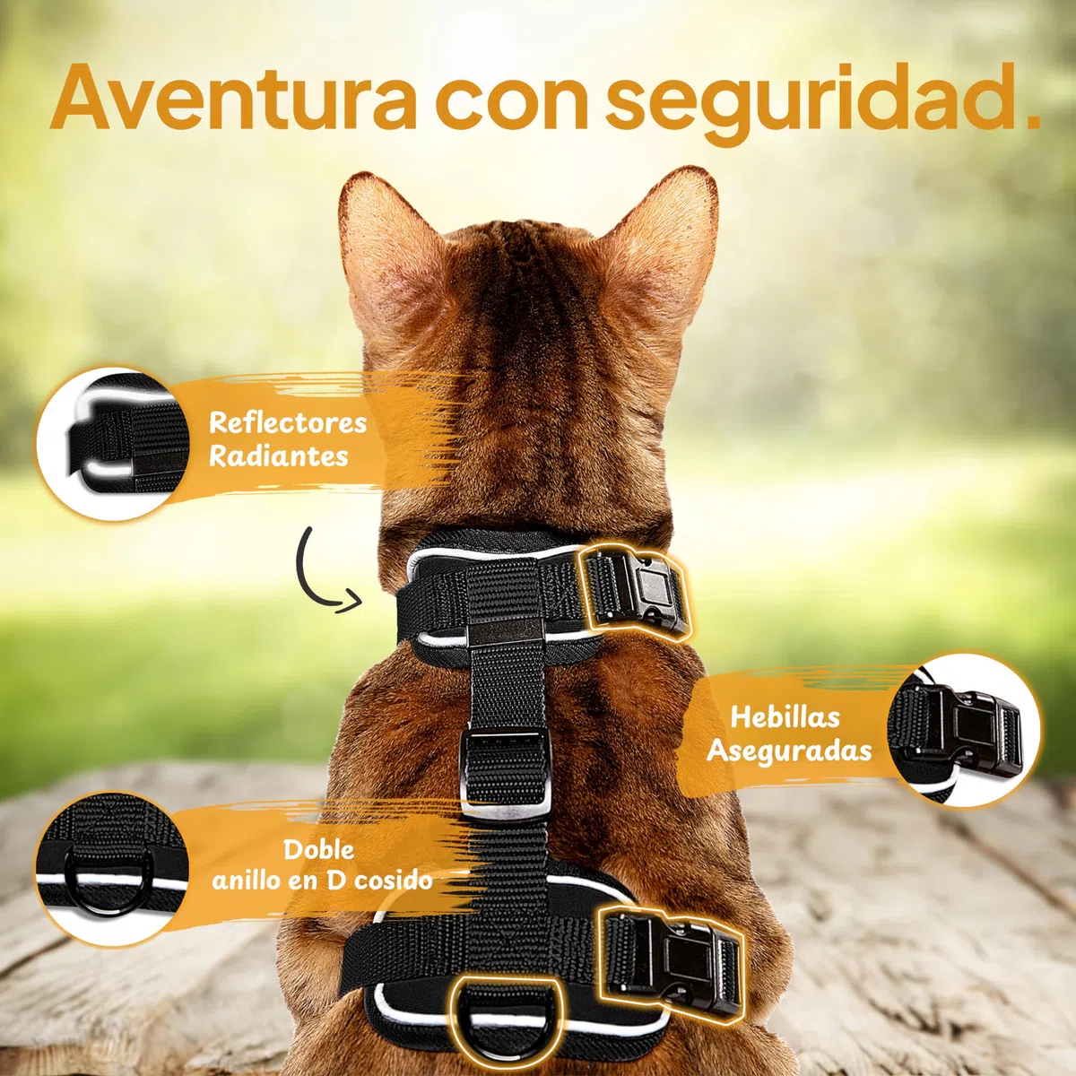 Tierhood Arnes para gatos - Arnes gatos antiescape - Correa con arnes para gatos pequeños y grandes - Arnés para gatos ajustable con correa de 1,4m - Arnés para gatos activos - Negro, Talla S