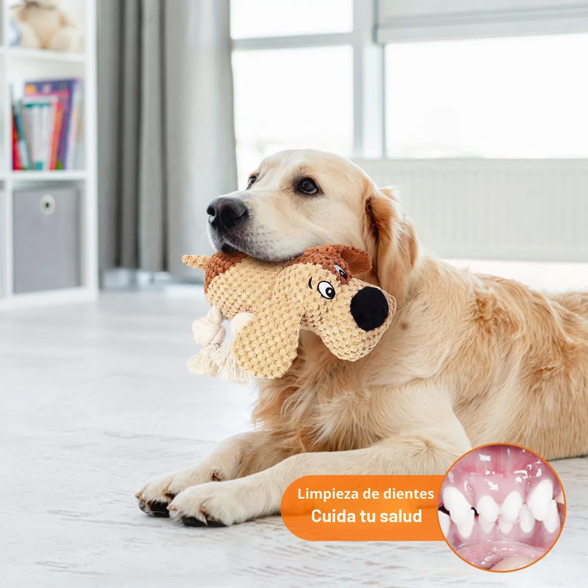 Iokheira Juguete Perro Indestructible Navidad - Juguetes Interactivos para Perros Grandes Cachorro Hablan Chirriantes, Anti-Estres y Ansiedad, Mordedores y Peluche‌ Marrón