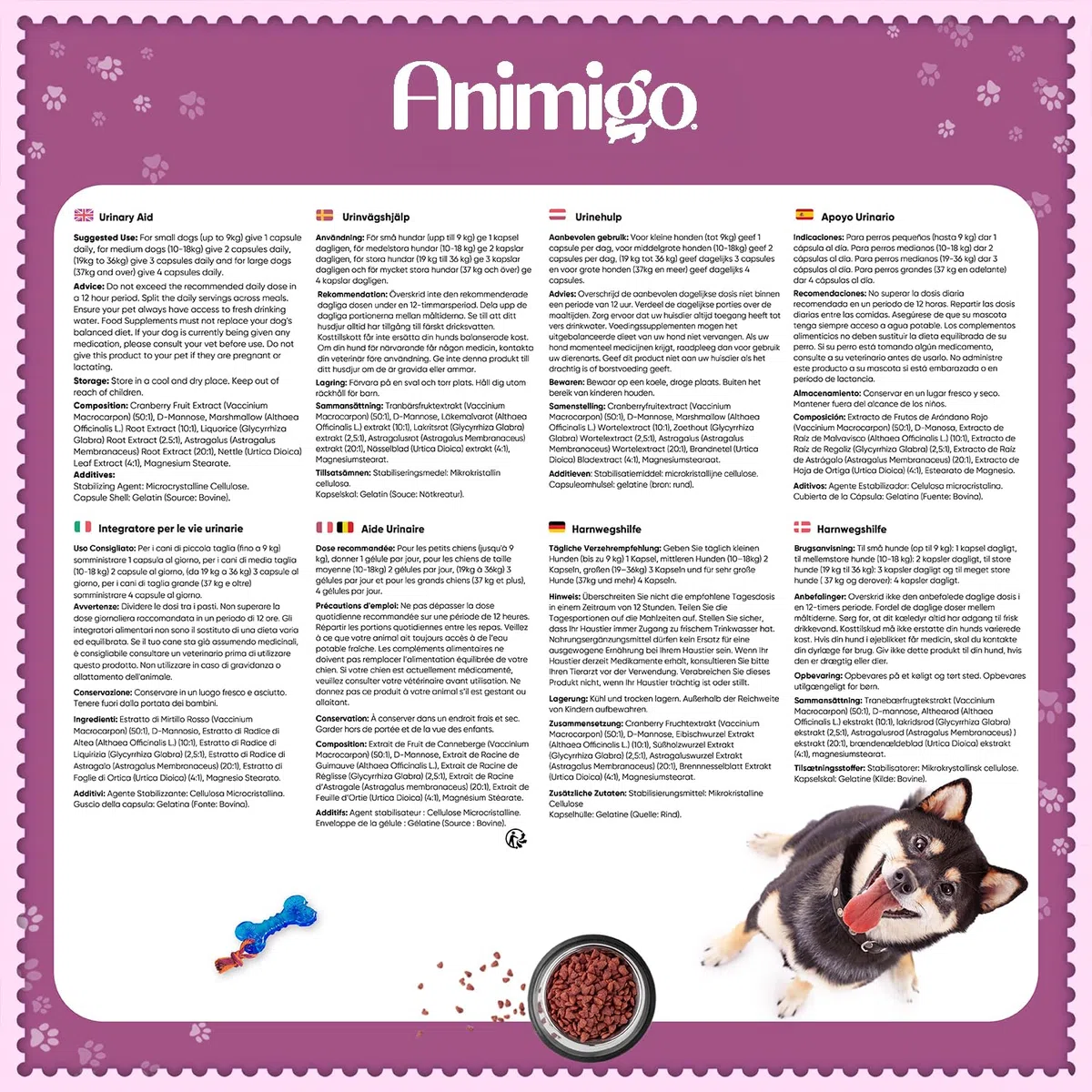 Salud Urinaria para Perros 120 Cápsulas Sin Sabor Fáciles de Administrar - Apoyo Natural para Tracto Urinario, Vejiga y Riñones con D-Manosa y Arándano Rojo Que Refuerzan su Sistema Inmunológico
