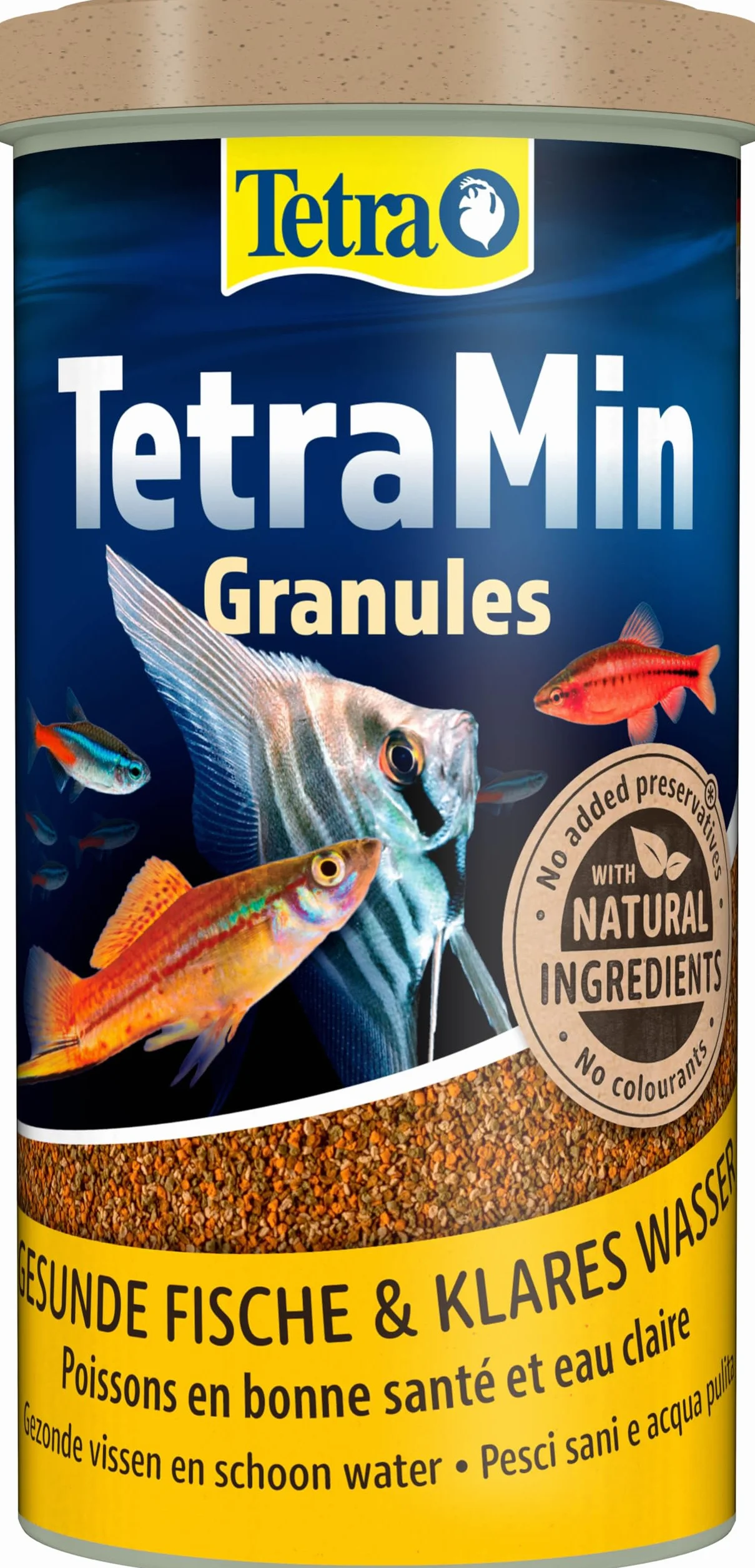 TetraMin Granules - alimento en forma de gránulos para todos los peces ornamentales , mezcla equilibrada para peces sanos y agua clara, lata de 1 l