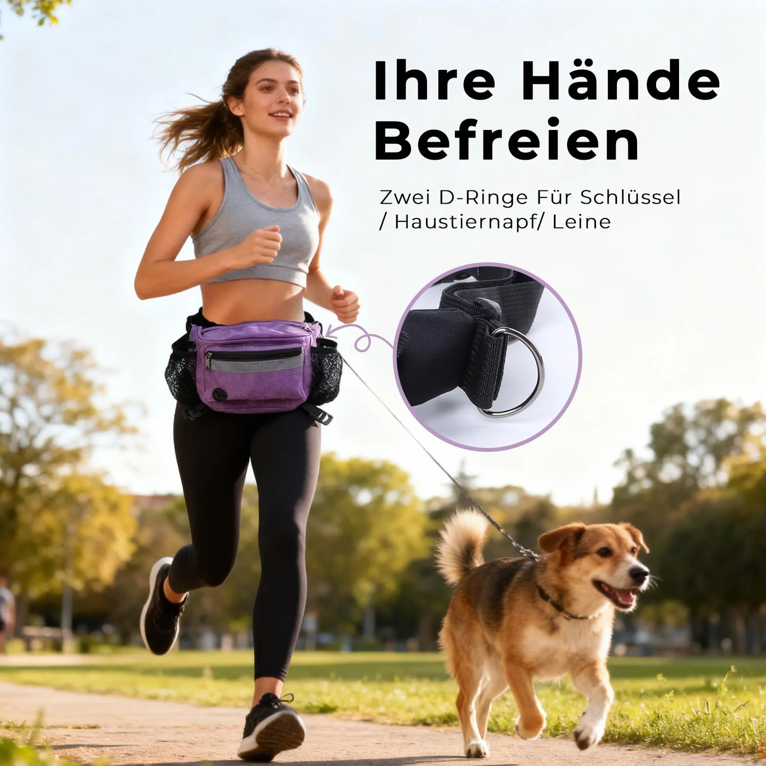 FIVAVA Bolsa para golosinas para Perros, Bolsa Multiusos para Perros, riñonera para Accesorios para Perros, dispensador de Bolsas de excrementos y Bolsa Robusta para Entrenamiento de Perros (Morado)