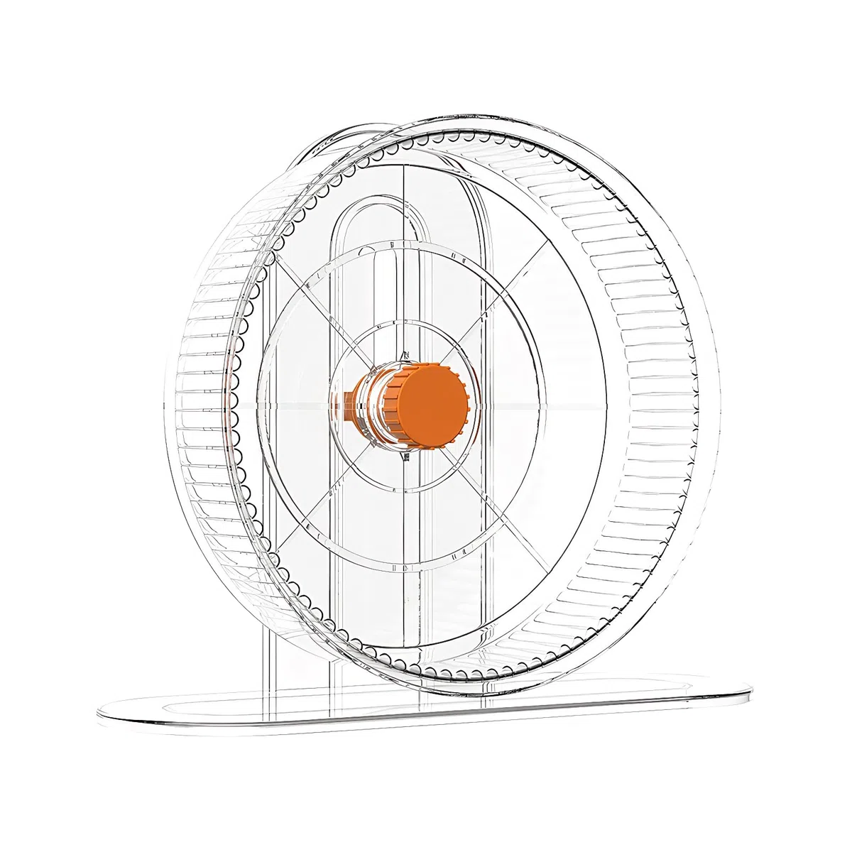 Rueda para Hamster Silenciosa, 21cm Rueda para Correr de Hámster con Soporte Ajustable, Juguete Transparente de Ejercicio para Hamster, Jaula Accessories para Cricetos Enanos, Ratones y Gerbos