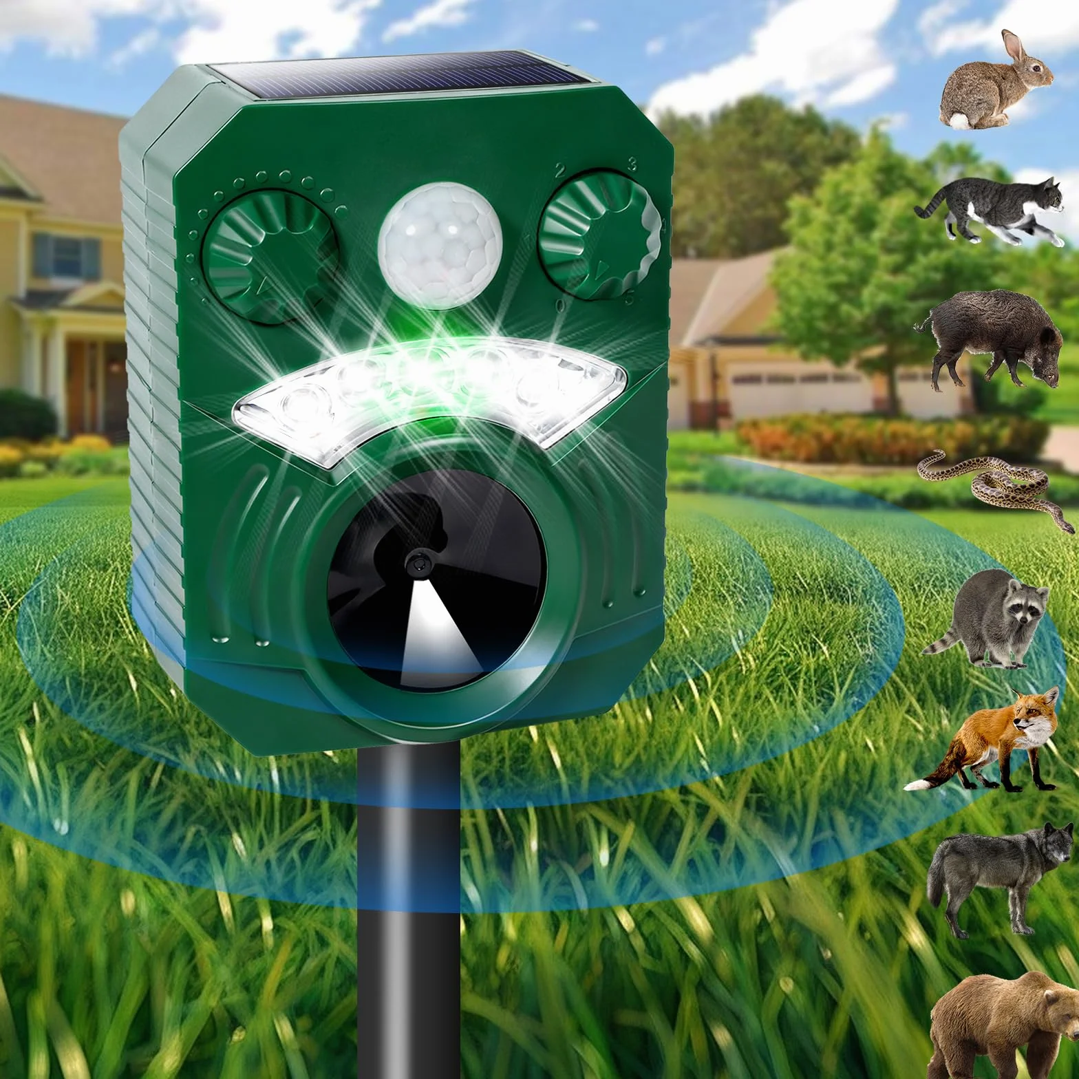 Repelente para Ratones,Repelente de Gatos,Repelente para roedores de conversión de frecuencia ultrasónica Inteligente,Repelente portátil para roedores ultrasónicos,Apto para Ratones,Raccoon