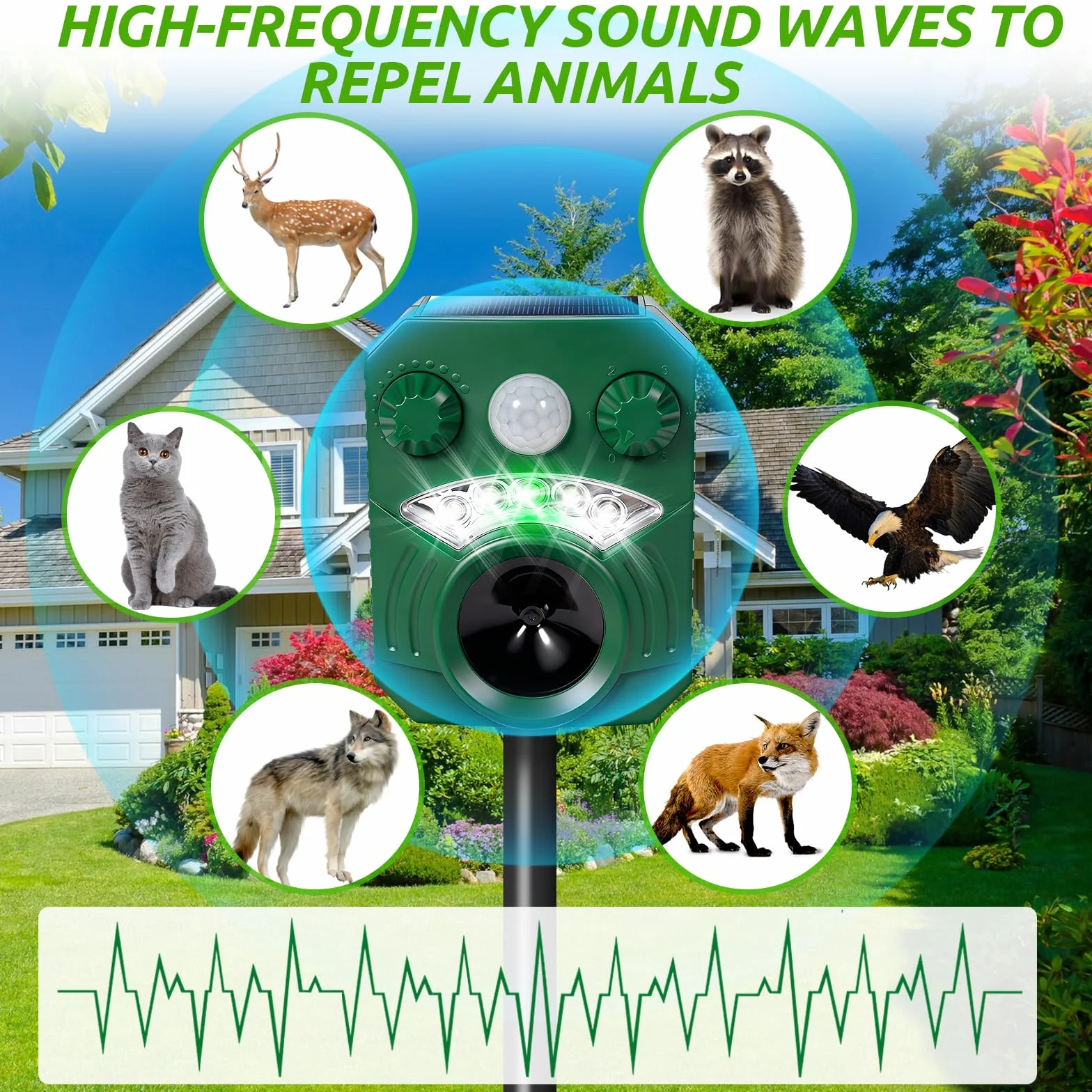 Repelente para Ratones,Repelente de Gatos,Repelente para roedores de conversión de frecuencia ultrasónica Inteligente,Repelente portátil para roedores ultrasónicos,Apto para Ratones,Raccoon